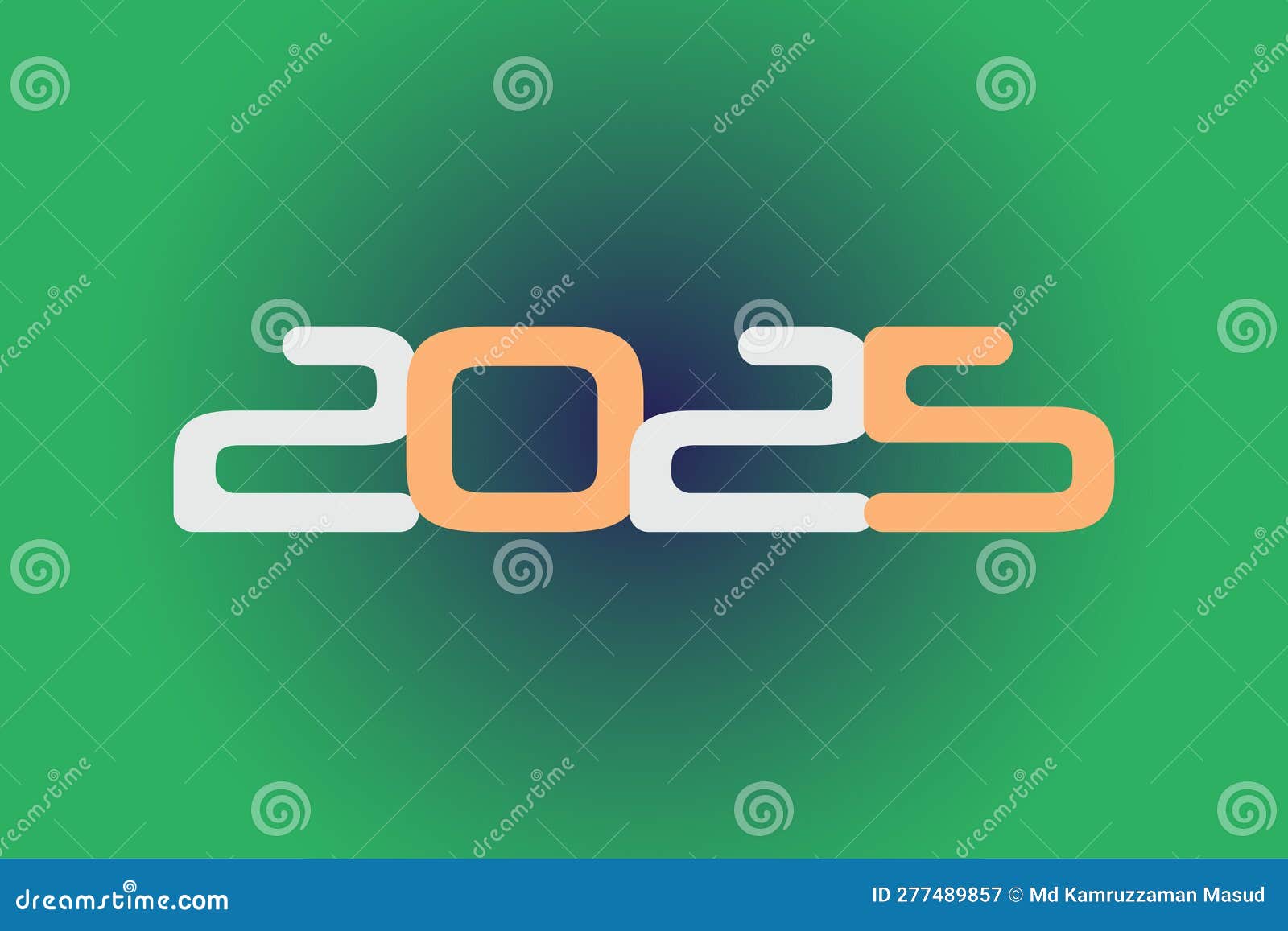 Year 2025 Numeric Typography Text Vector Design on Gradient Color