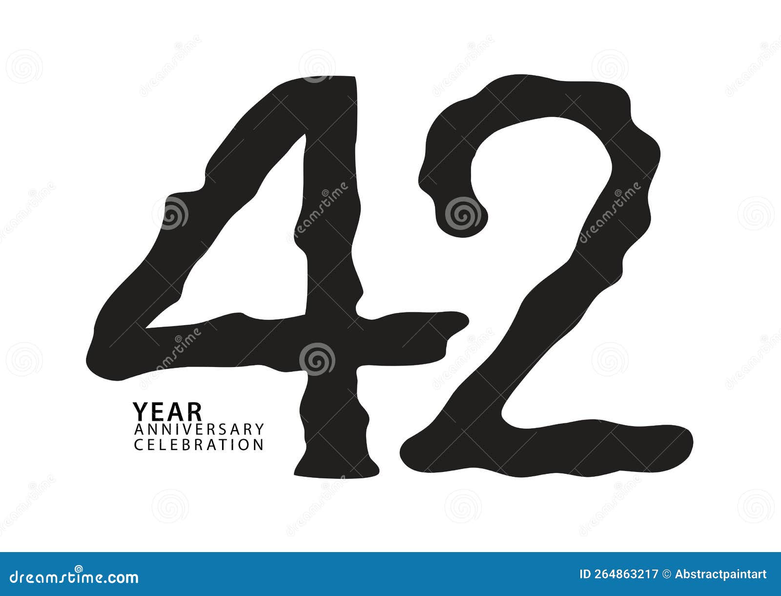 42 year anniversary celebration black color logotype , 42 number , 42th birthday invitation, logo number  