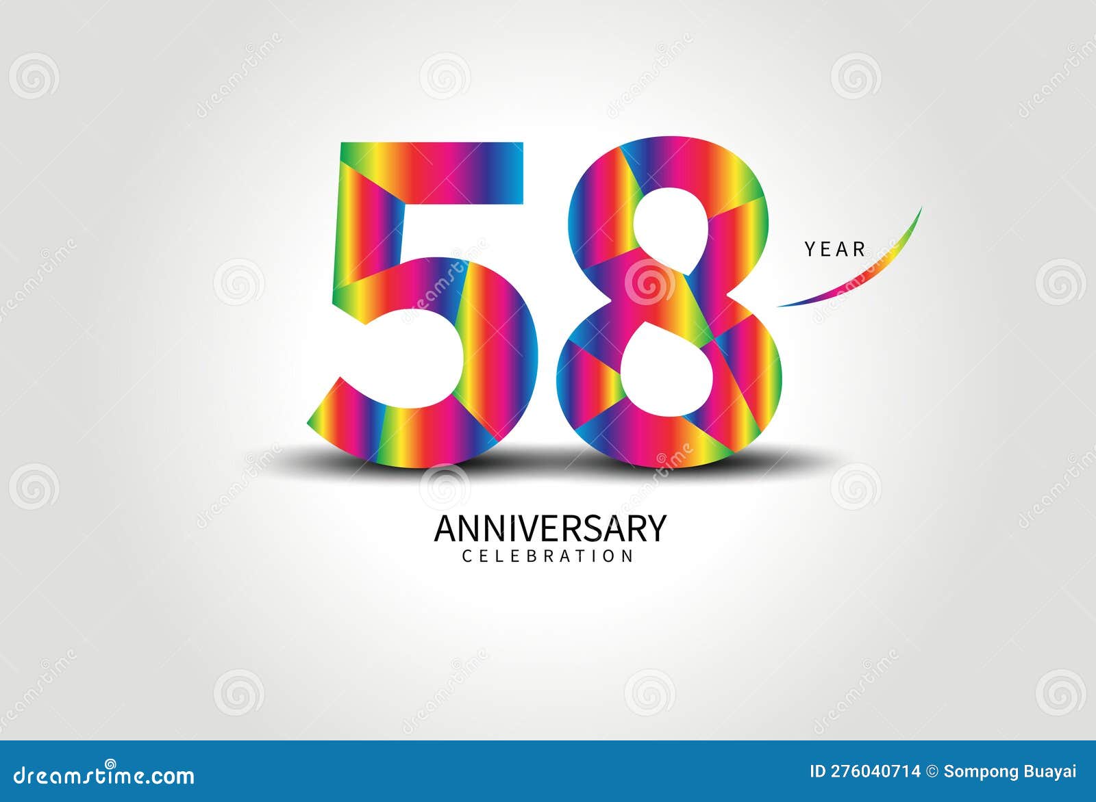 58 year anniversary celebration logo colorful , 58 number , 58th birthday logo, logotype number,  anniversary