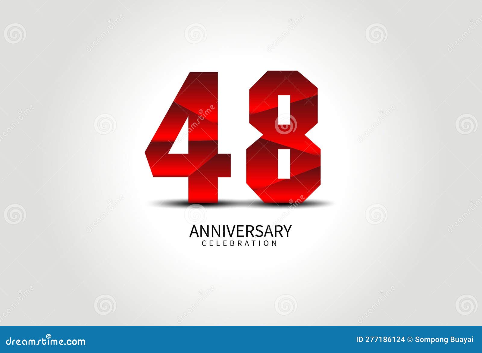 48 Year Anniversary Celebration Logo Red Vector, 48 Number Design, 48th ...