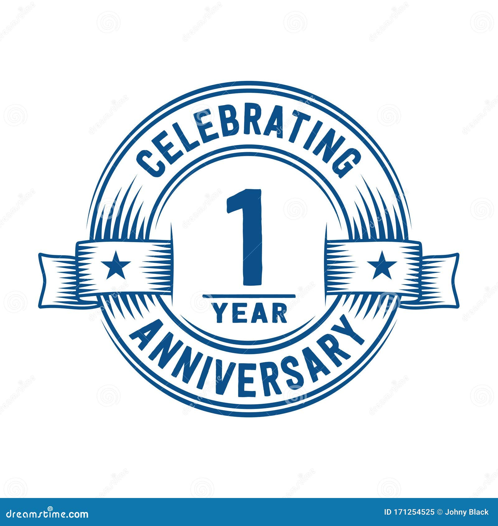 1 Year Anniversary Celebration Logotype. 1st Years Logo. Vector and ...