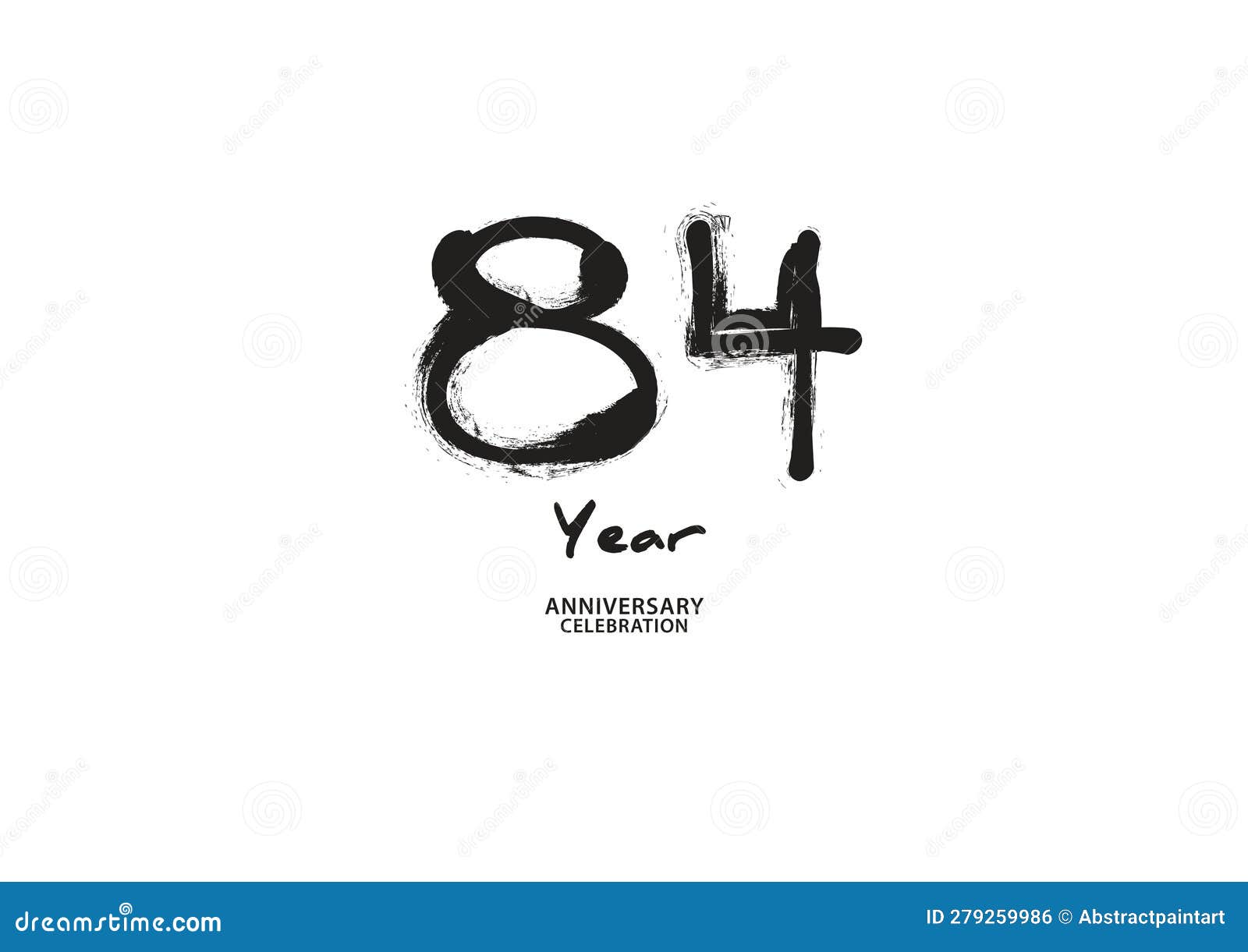 84 Year Anniversary Celebration Logotype on White Background for Poster