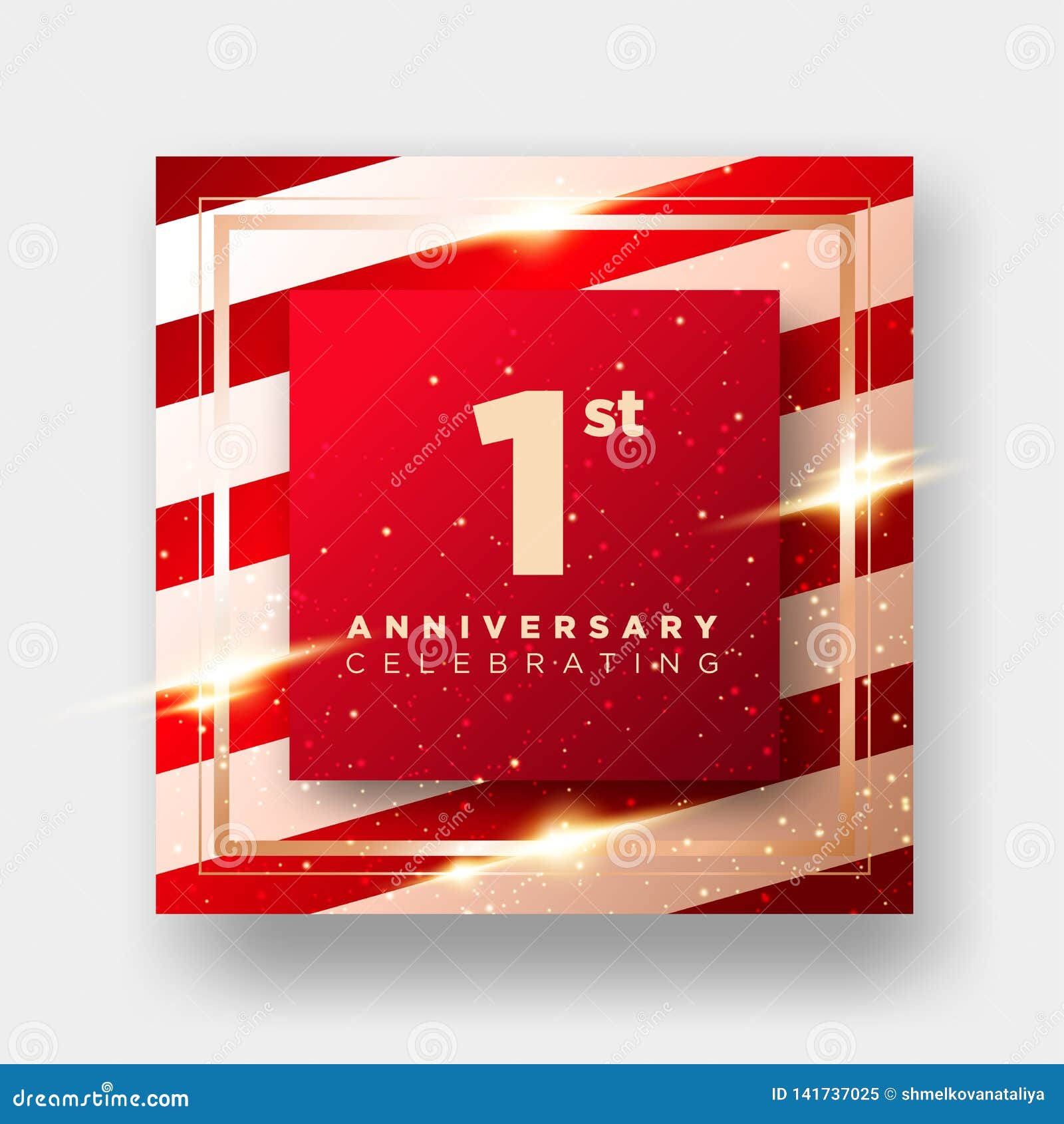 1 Year Anniversary Celebration Vector Card. 1st Anniversary Luxury  Background Stock Illustration - Illustration of element, gold: 141737025