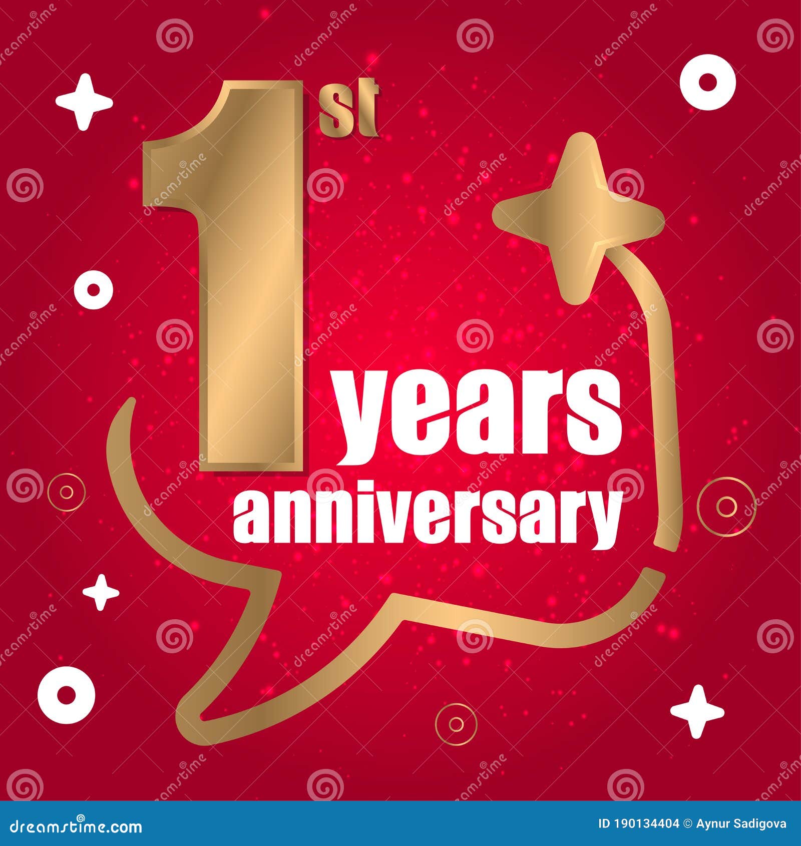 1 Year Anniversary Celebration, Vector Design for Celebrations
