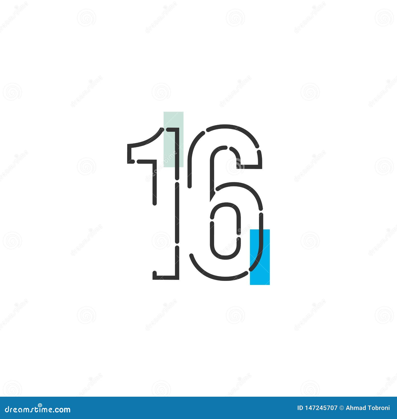 Download 16 Year Anniversary Celebration Vector Template Design ...