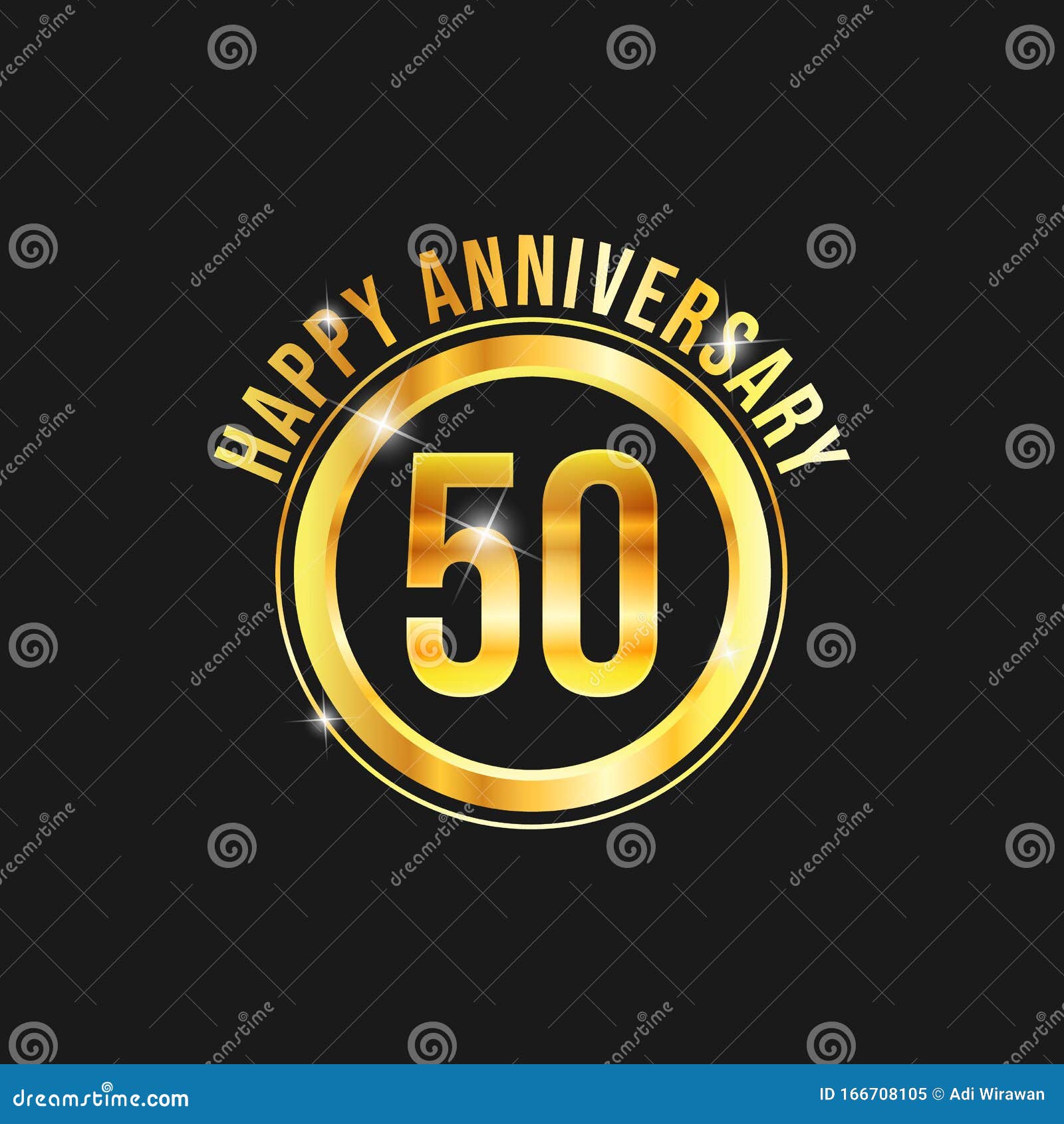 50 Year Anniversary Gold Label Vector Image Stock Vector - Illustration ...