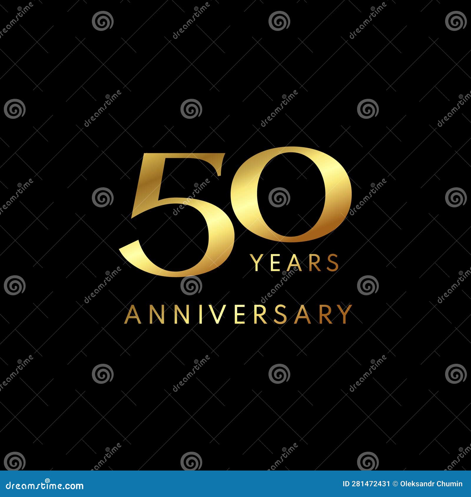 50 Year Anniversary Logo, Golden Color, Vector Template Design Element ...