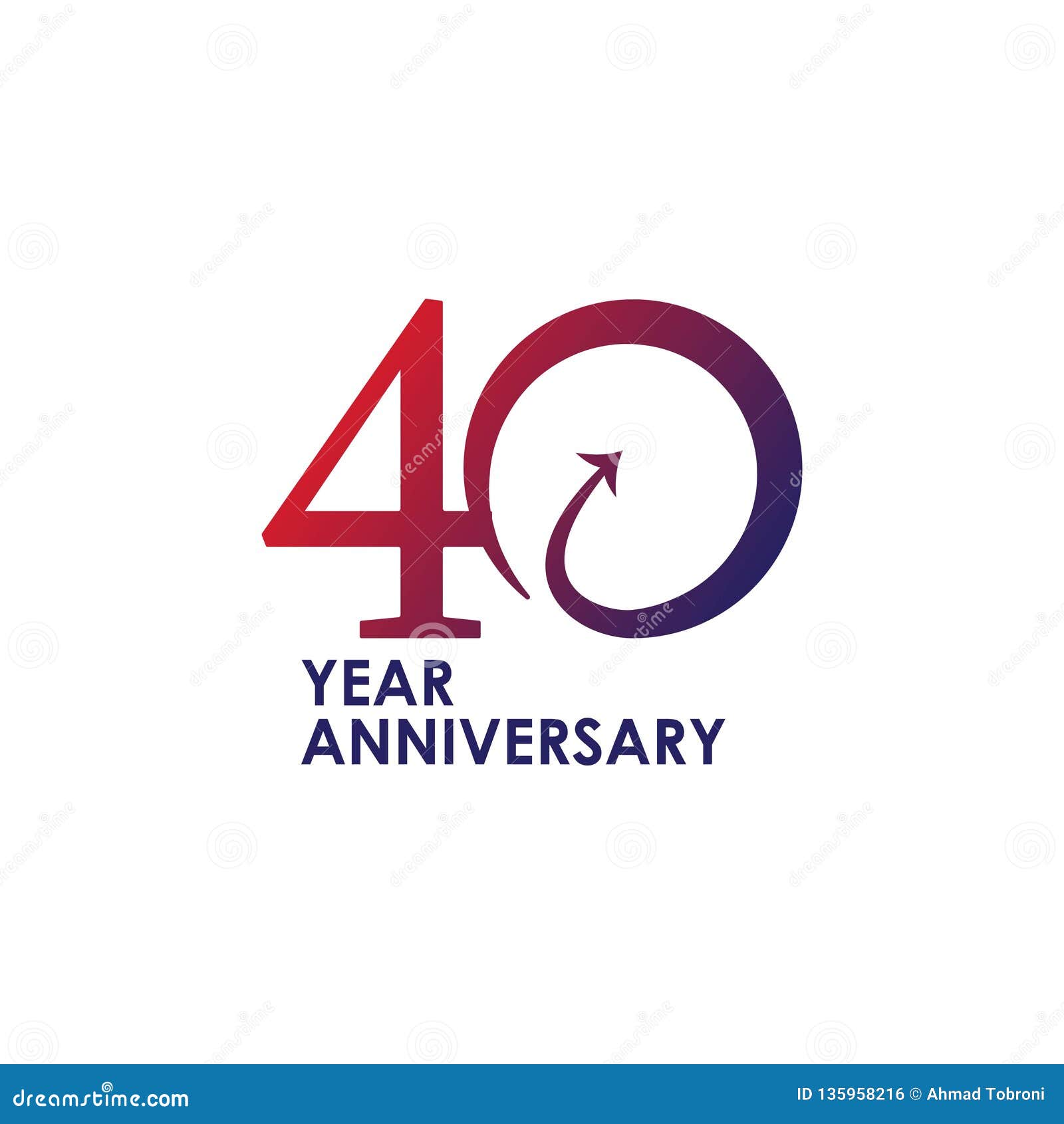 40 Year Anniversary Vector Design Illustration