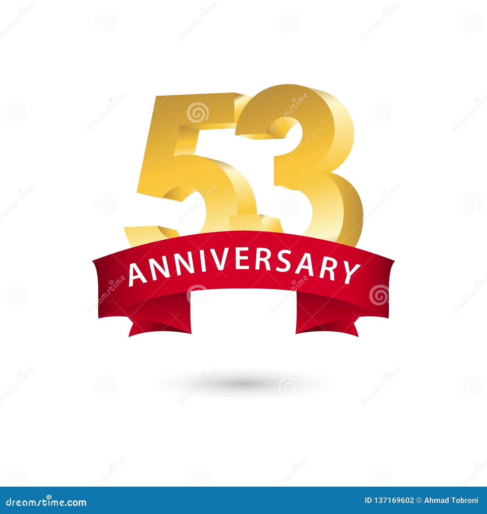 53 Year Anniversary Vector Template Design Illustration Stock ...