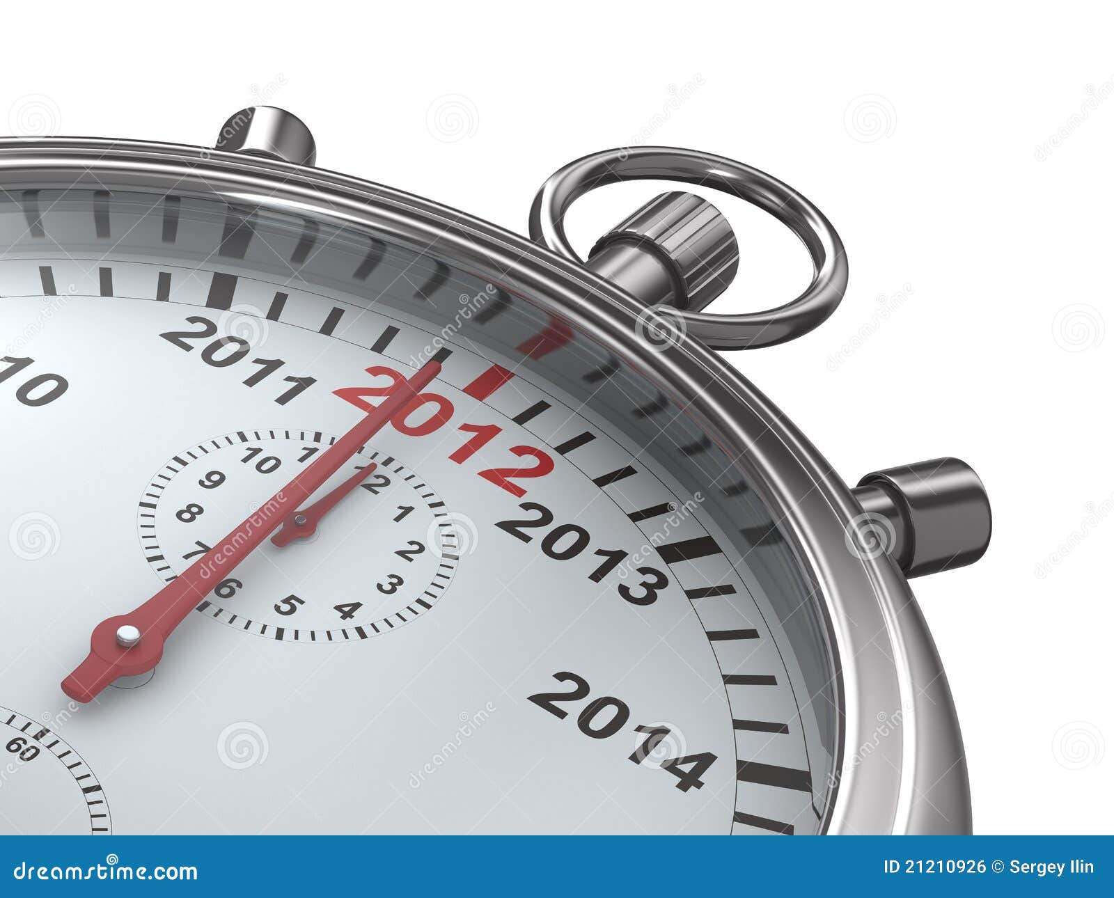 Year calendar on stopwatch stock illustration. Illustration of