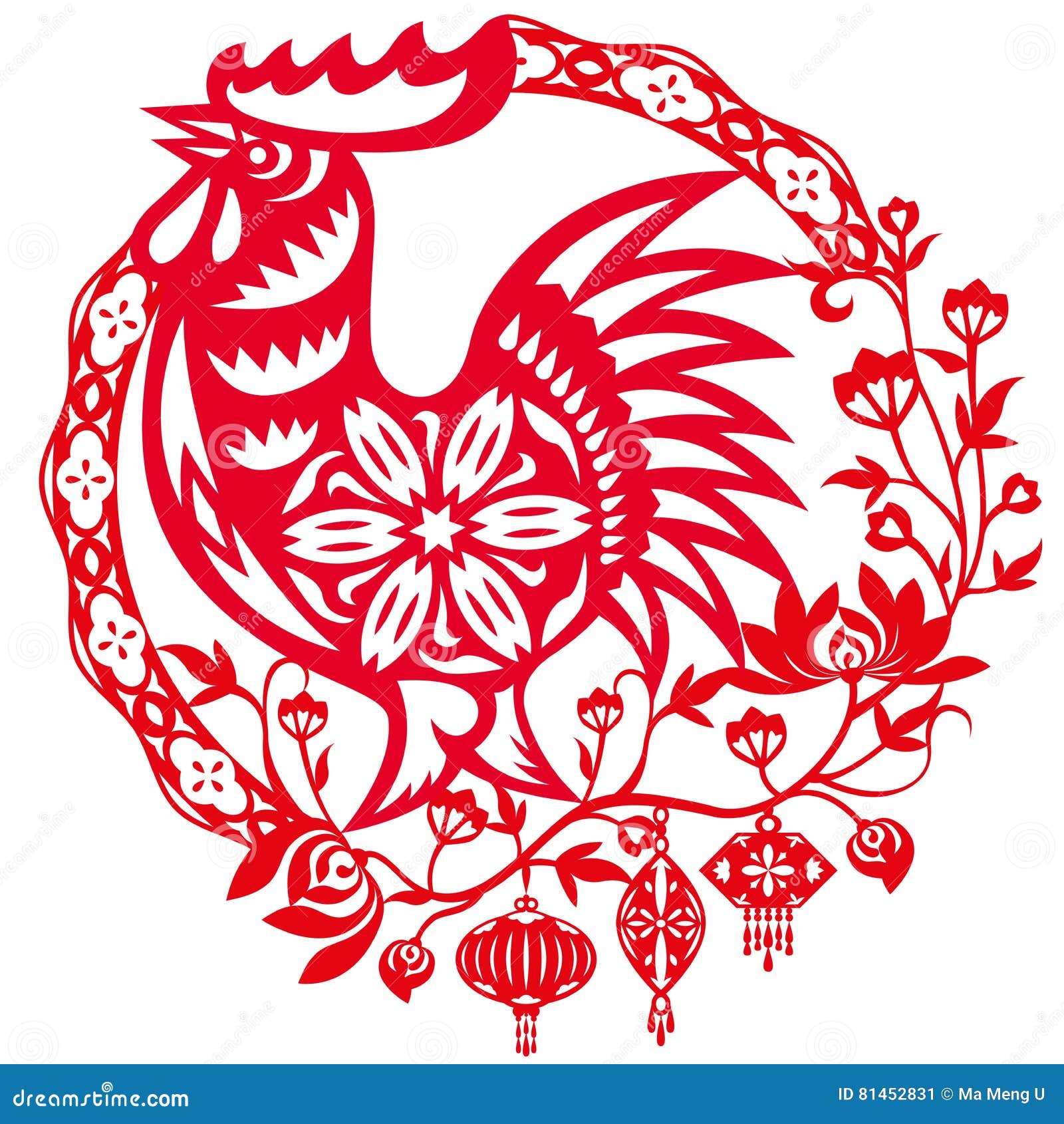 Year of Chinese Rooster Illustration Stock Vector - Illustration of ...