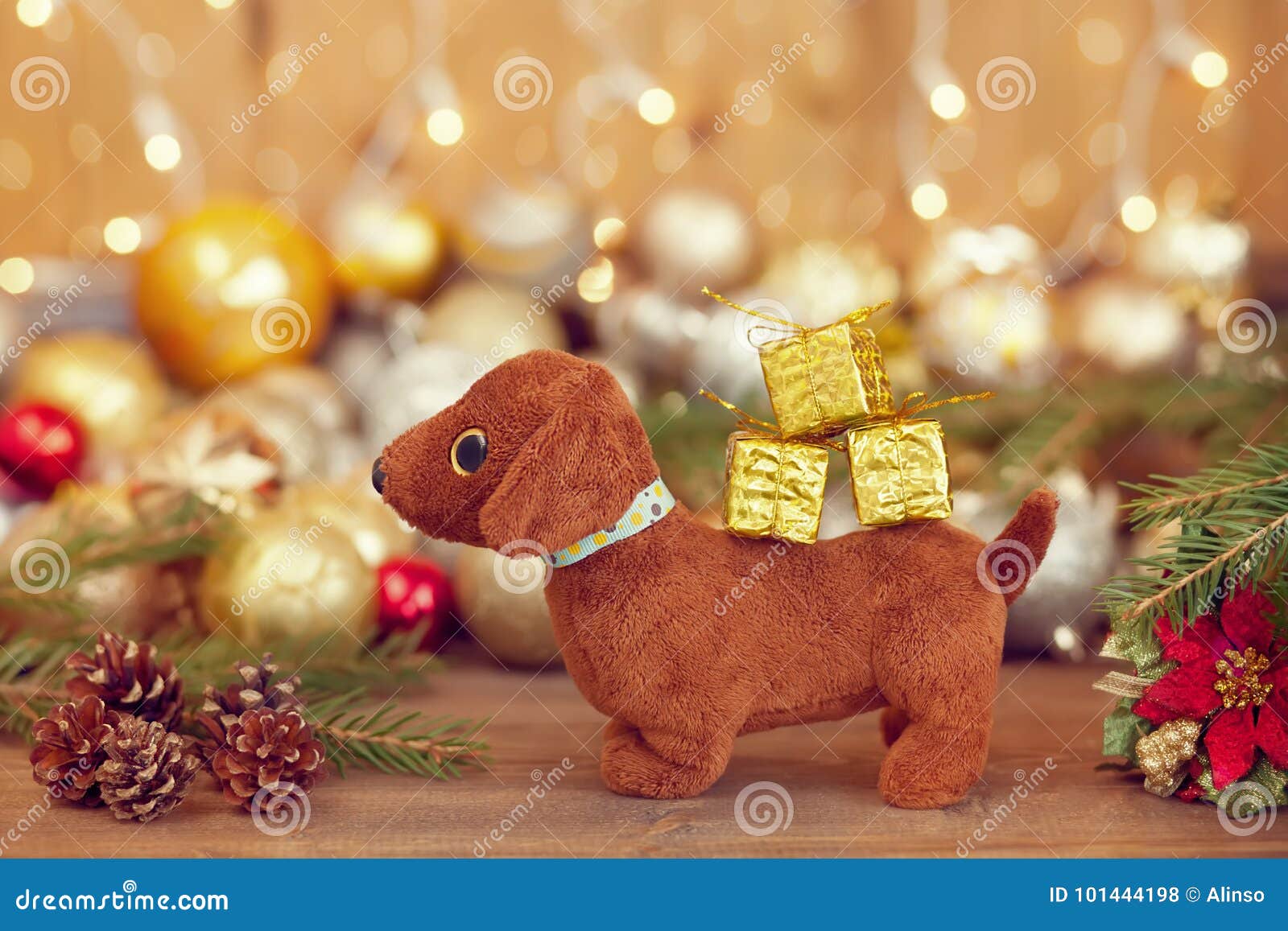 2018 Year Of The Dog Christmas Decorations Stock Photo