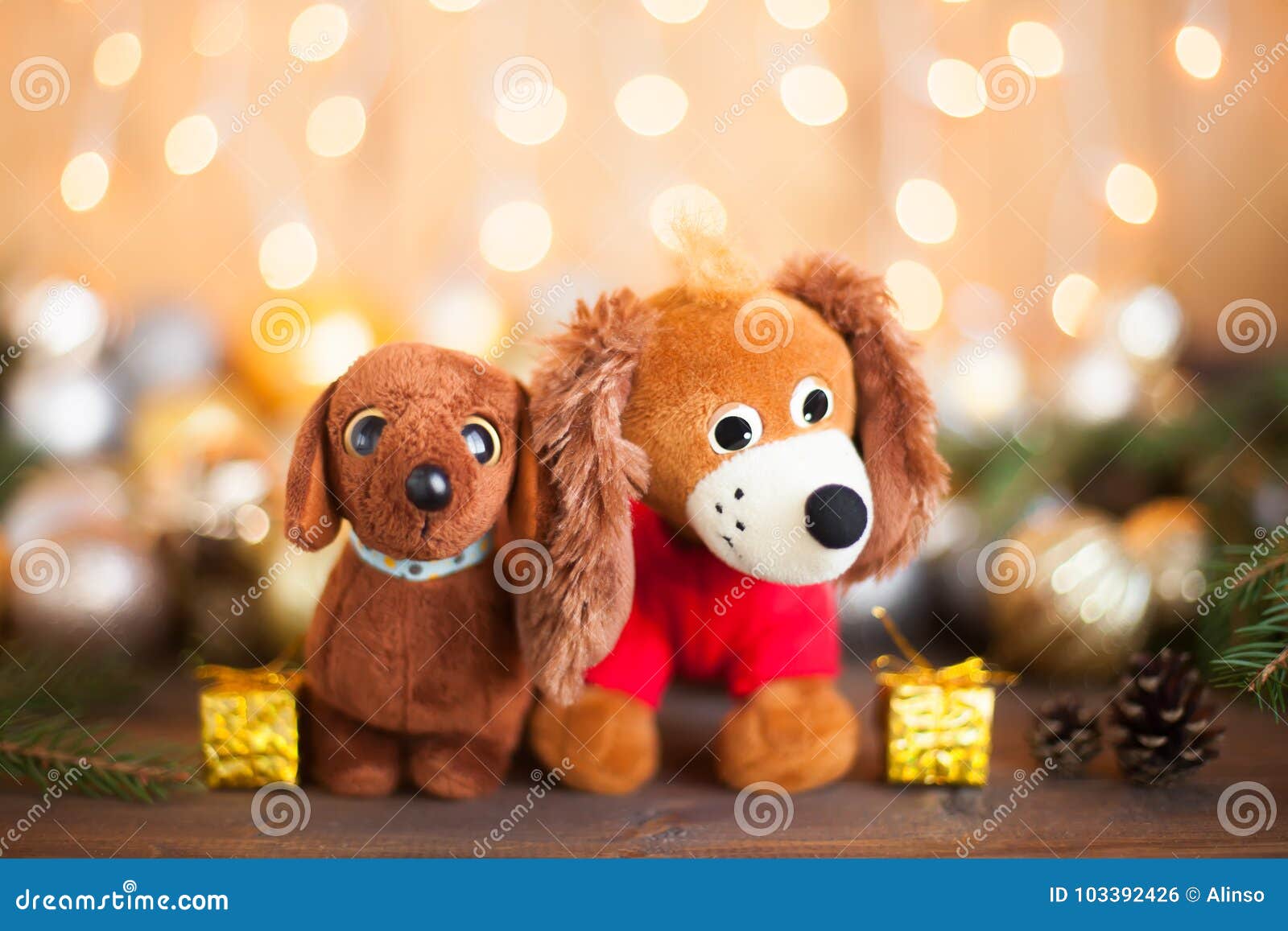 2018 Year Of The Dog Christmas Decorations Stock Photo