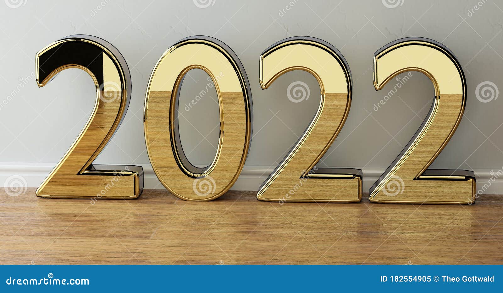 Year 2022  Golden Illustration  Stock Illustration  