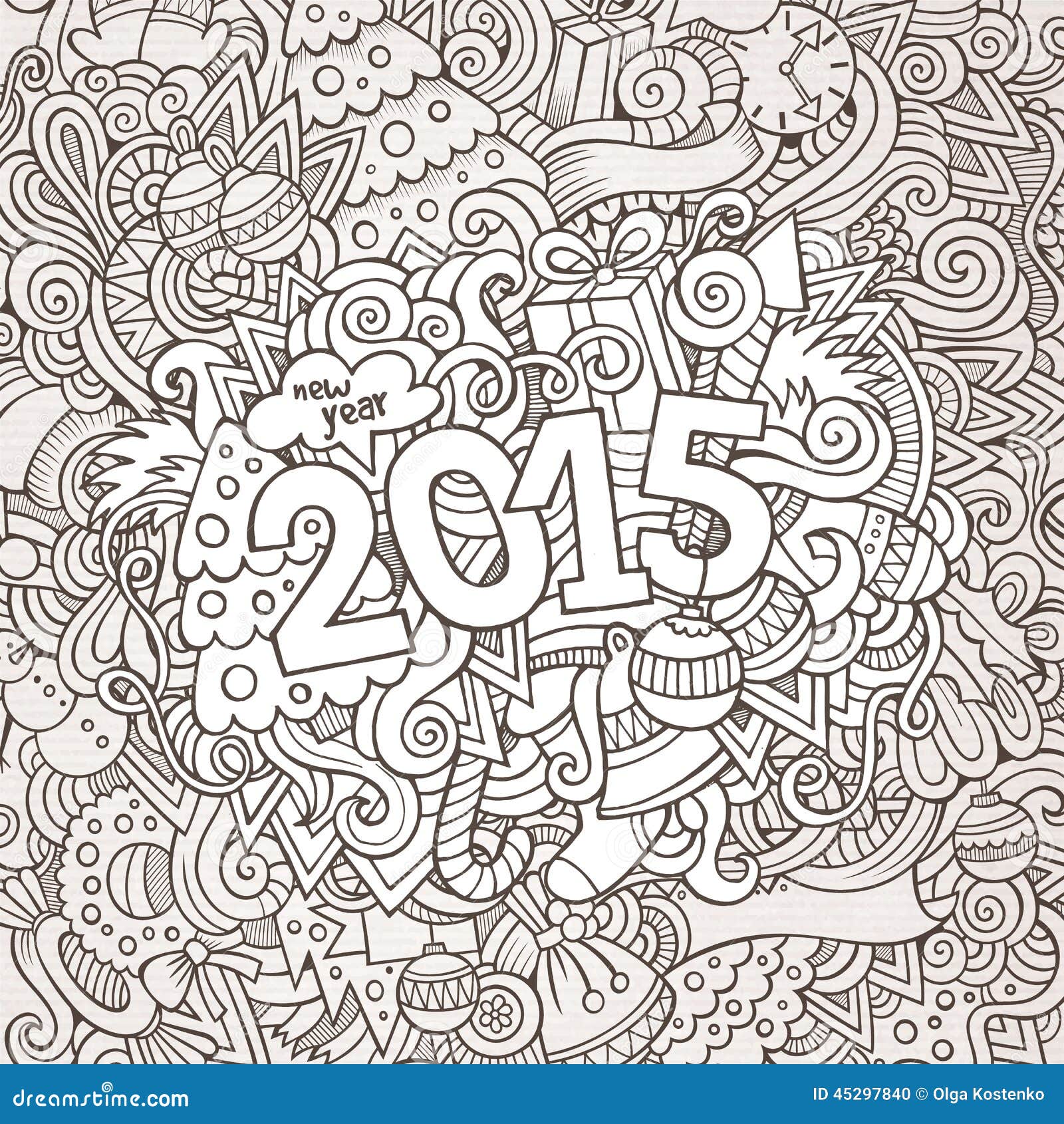 2015 Year Hand Lettering and Doodles Elements Stock Vector ...