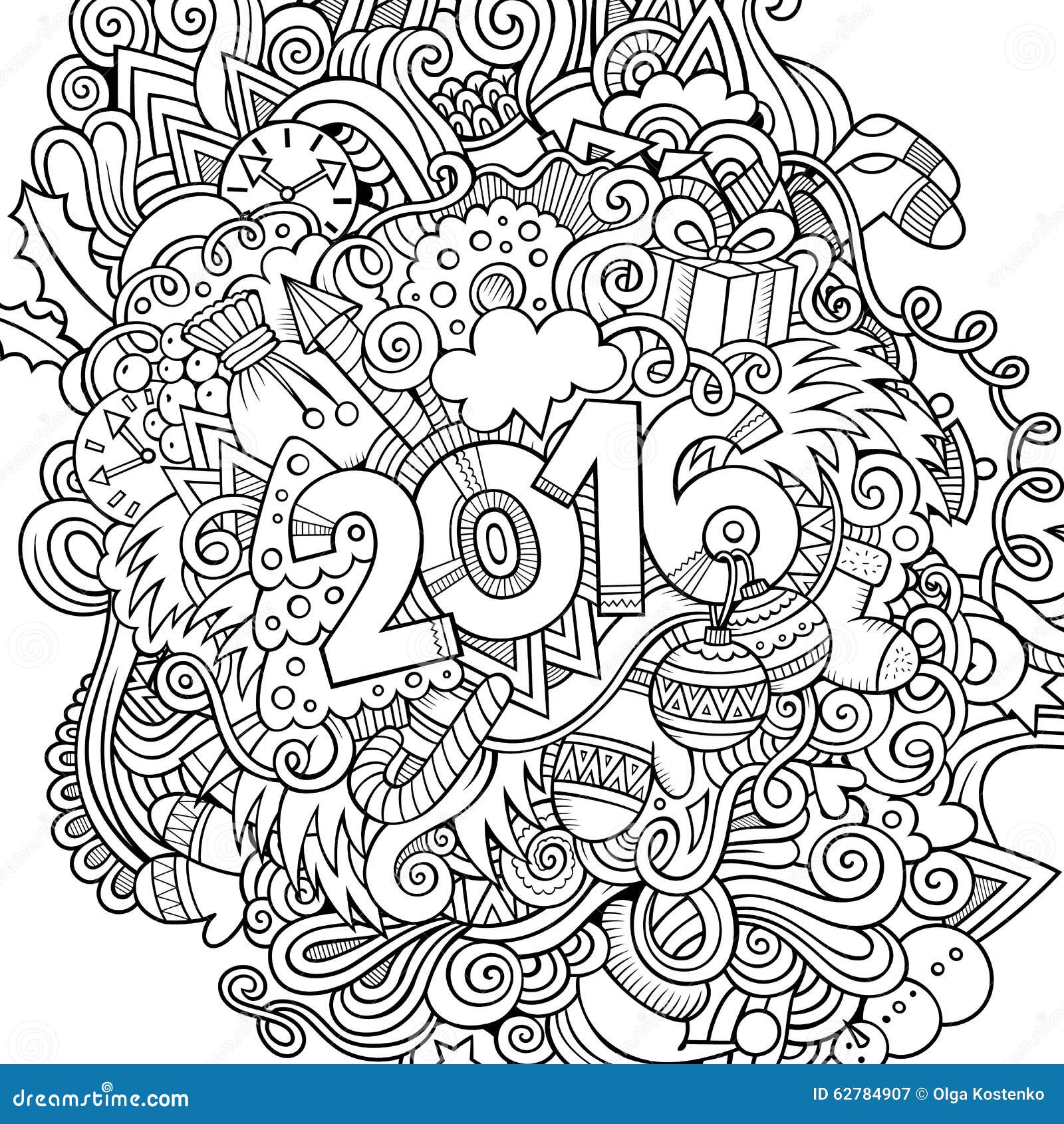 2016 Year Hand Lettering and Doodles Elements Stock Vector ...