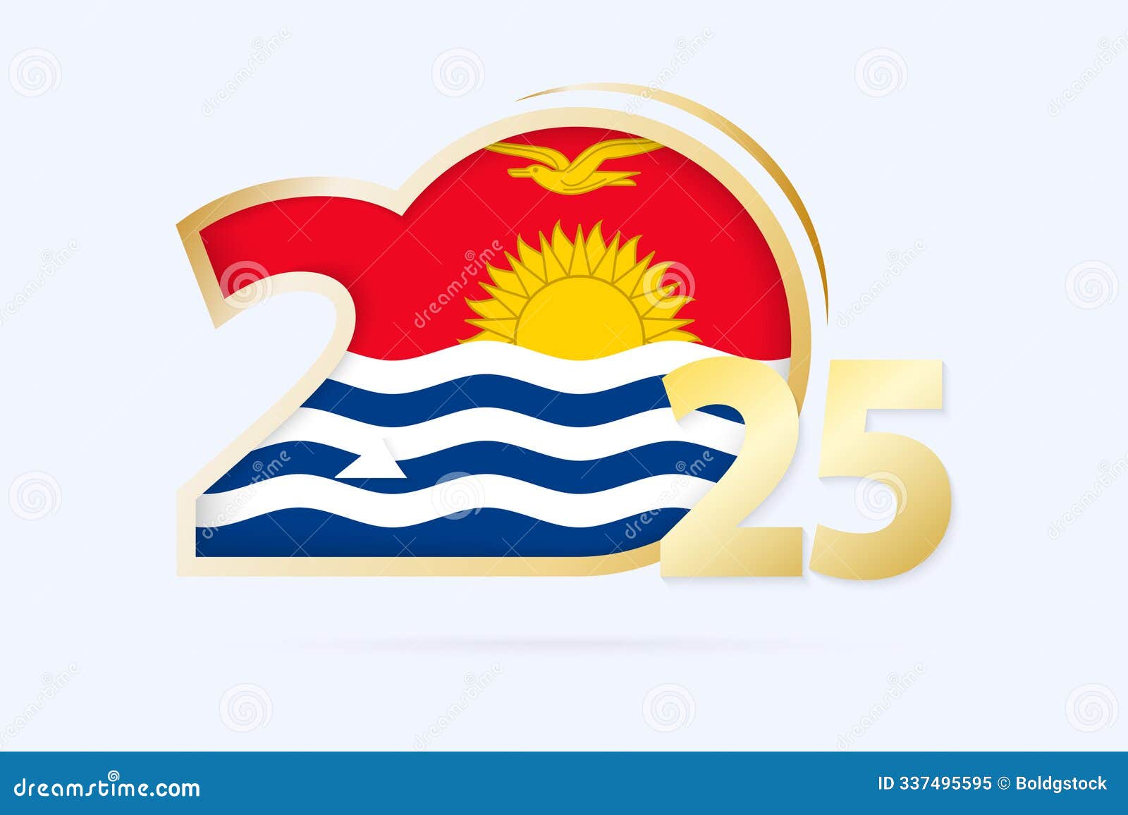 Year 2025 with Kiribati Flag Pattern Stock Vector - Illustration of