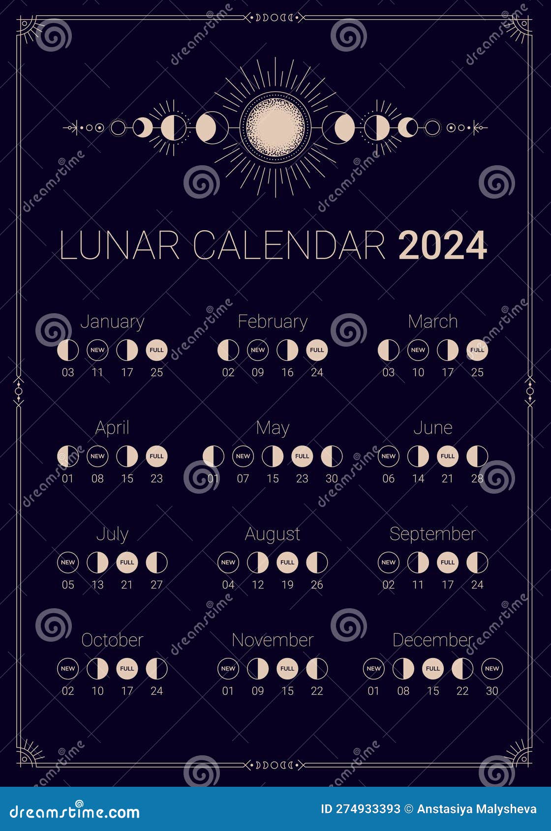 Calendario lunar del 2024