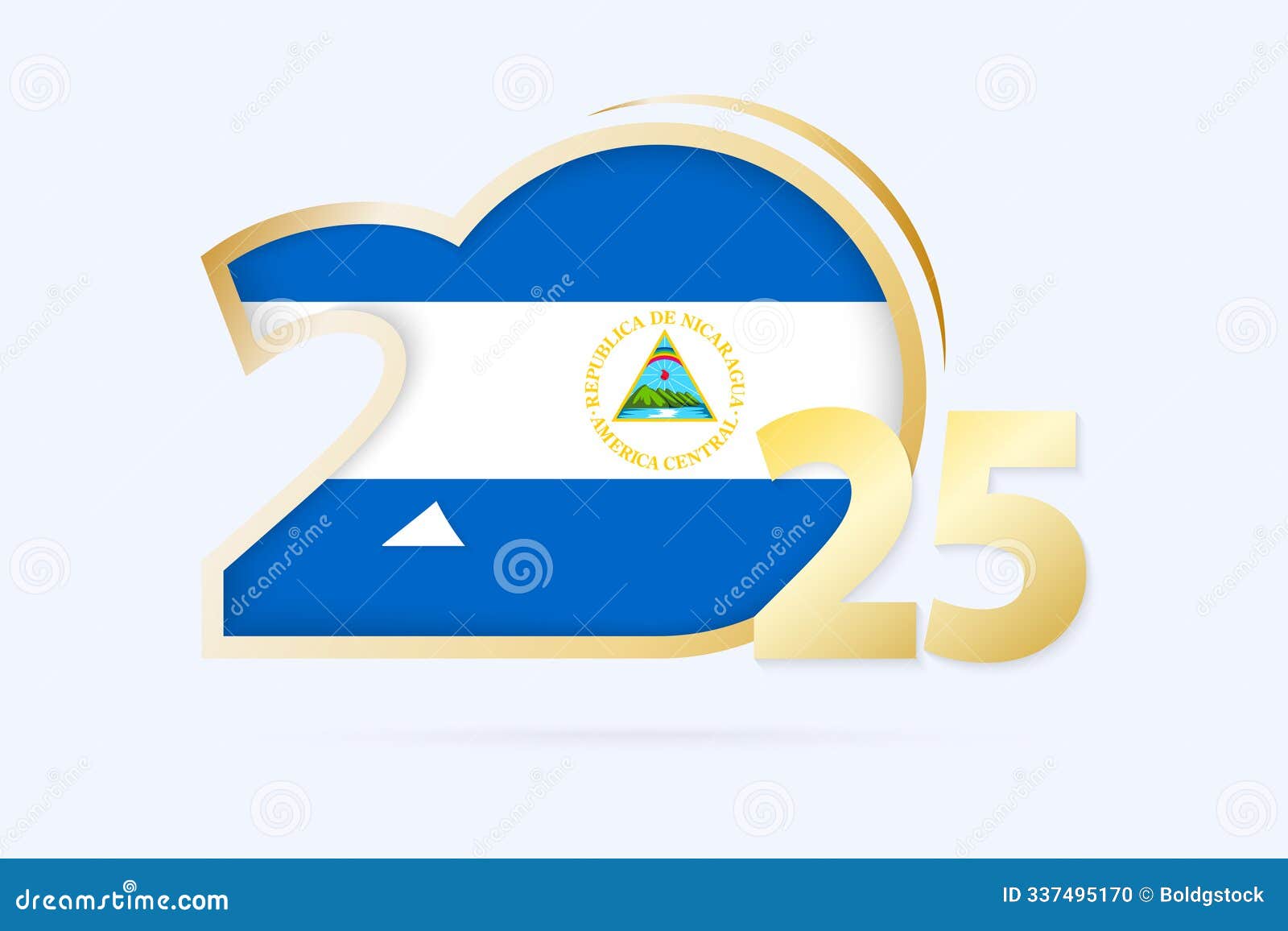 Year 2025 with Nicaragua Flag Pattern Stock Vector - Illustration of