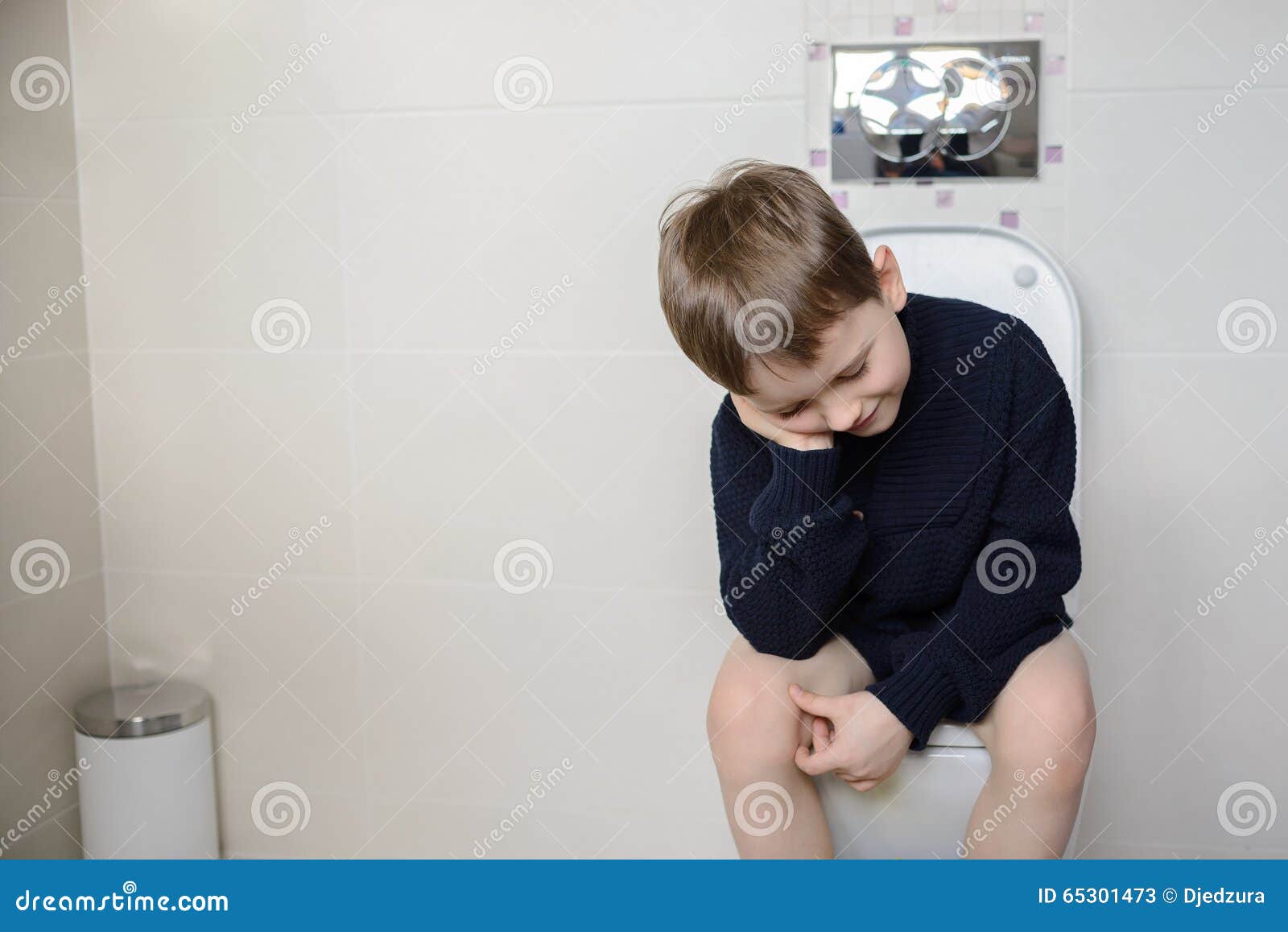 6 Year Old Child Sitting On The Toilet Stock Image Image Of Poop