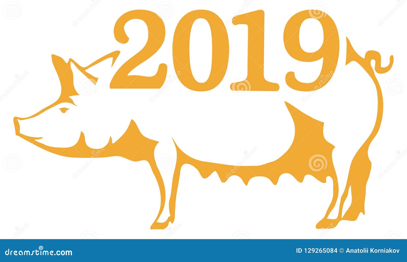 Year of the Pig, Happy Chinese New Year, Pig Illustration Stock Vector