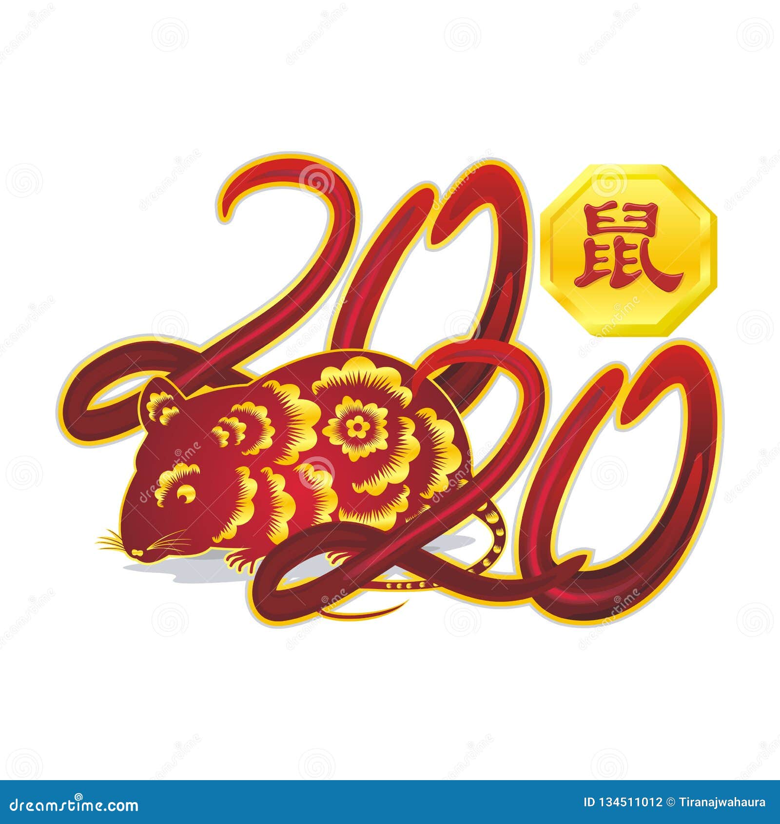 Year Of The Rat, Chinese New Year Vector Design Stock Vector - Illustration of ...1600 x 1689