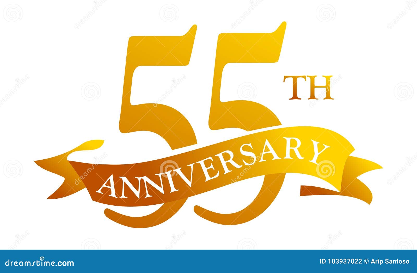 55 Year Ribbon Anniversary stock vector. Illustration of sign - 103937022