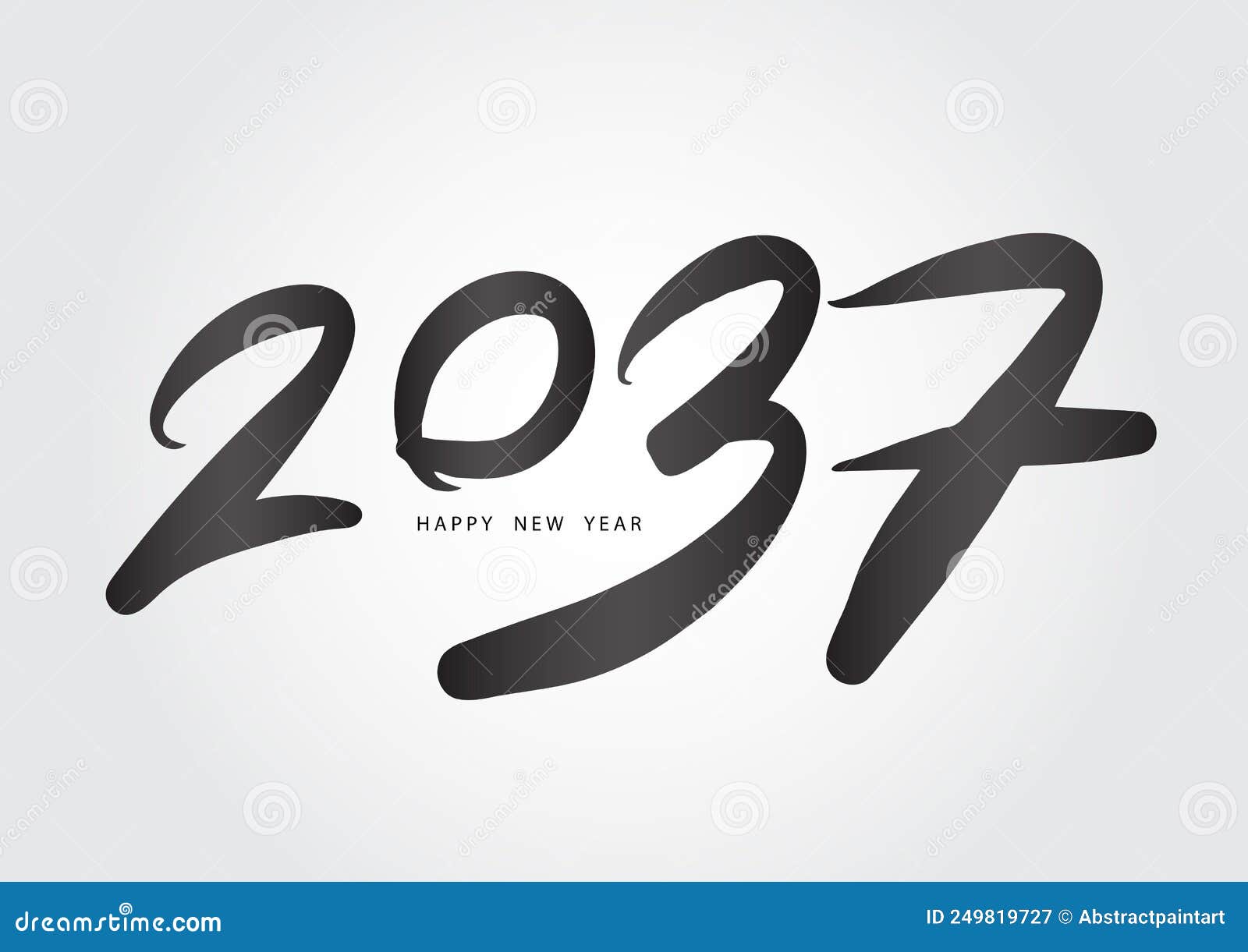 2037 Year, Happy New Year 2037 Vector, 2037 Number Design Vector