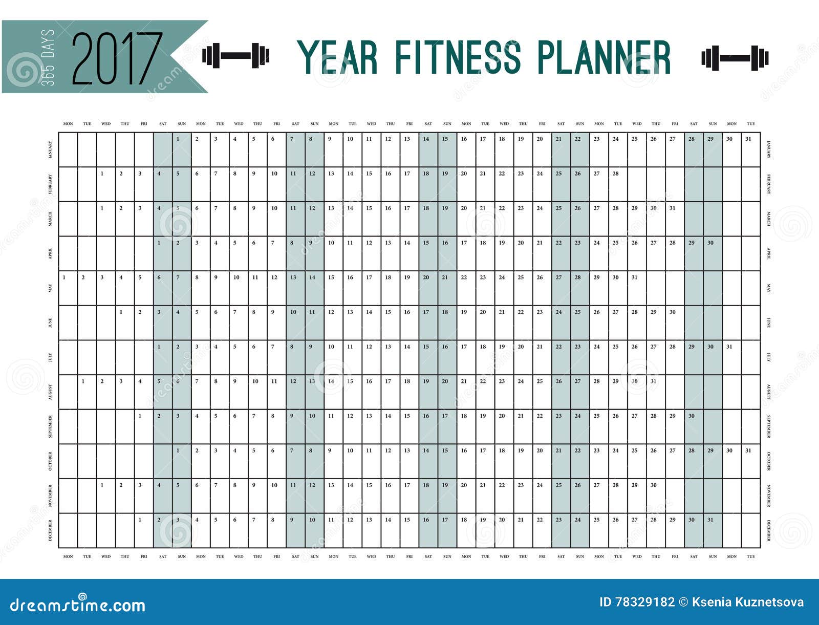 fitness calendar templates