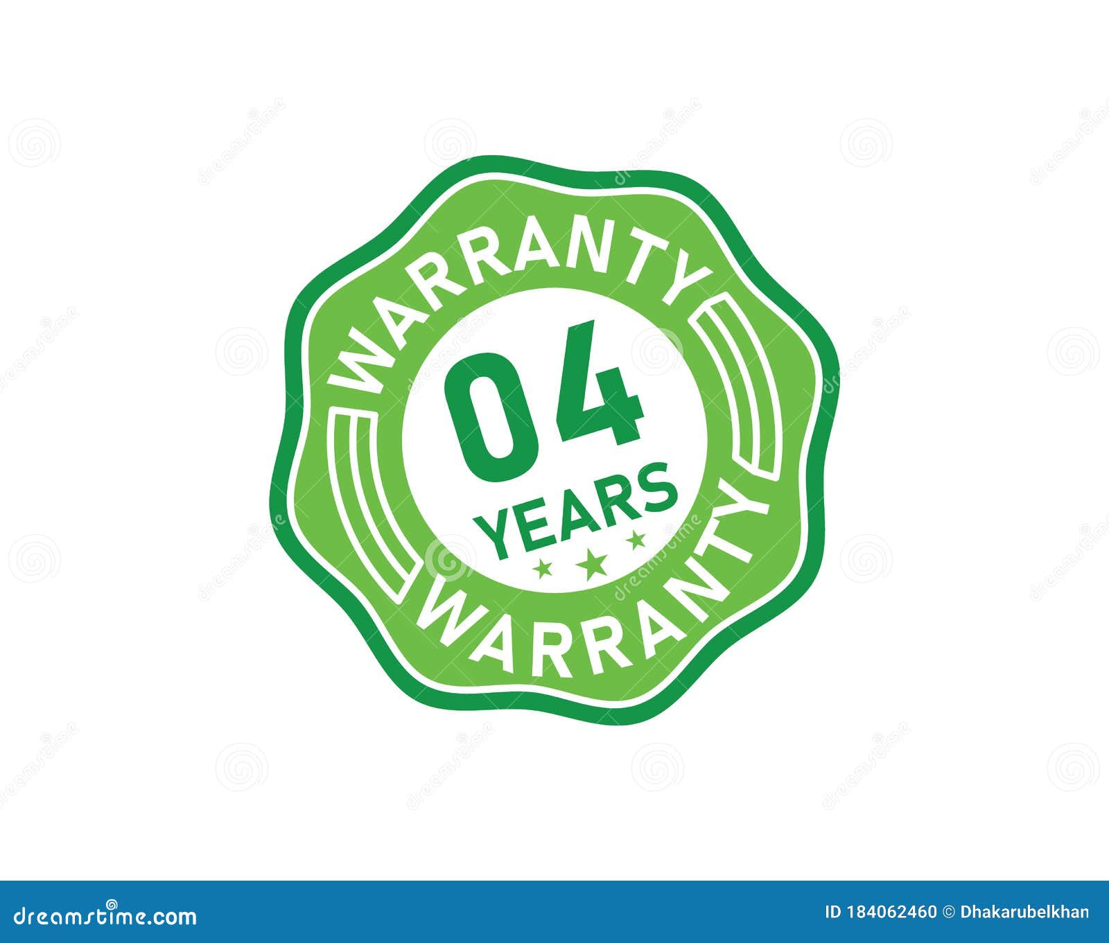 04 year warranty icon  on white background