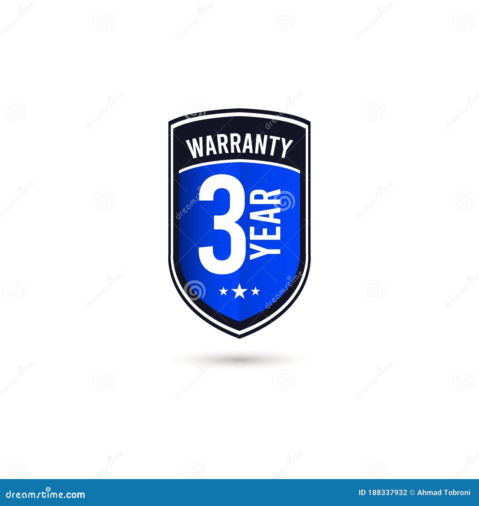 3 Year Warranty Logo Icon Vector Template Design Illustration Stock