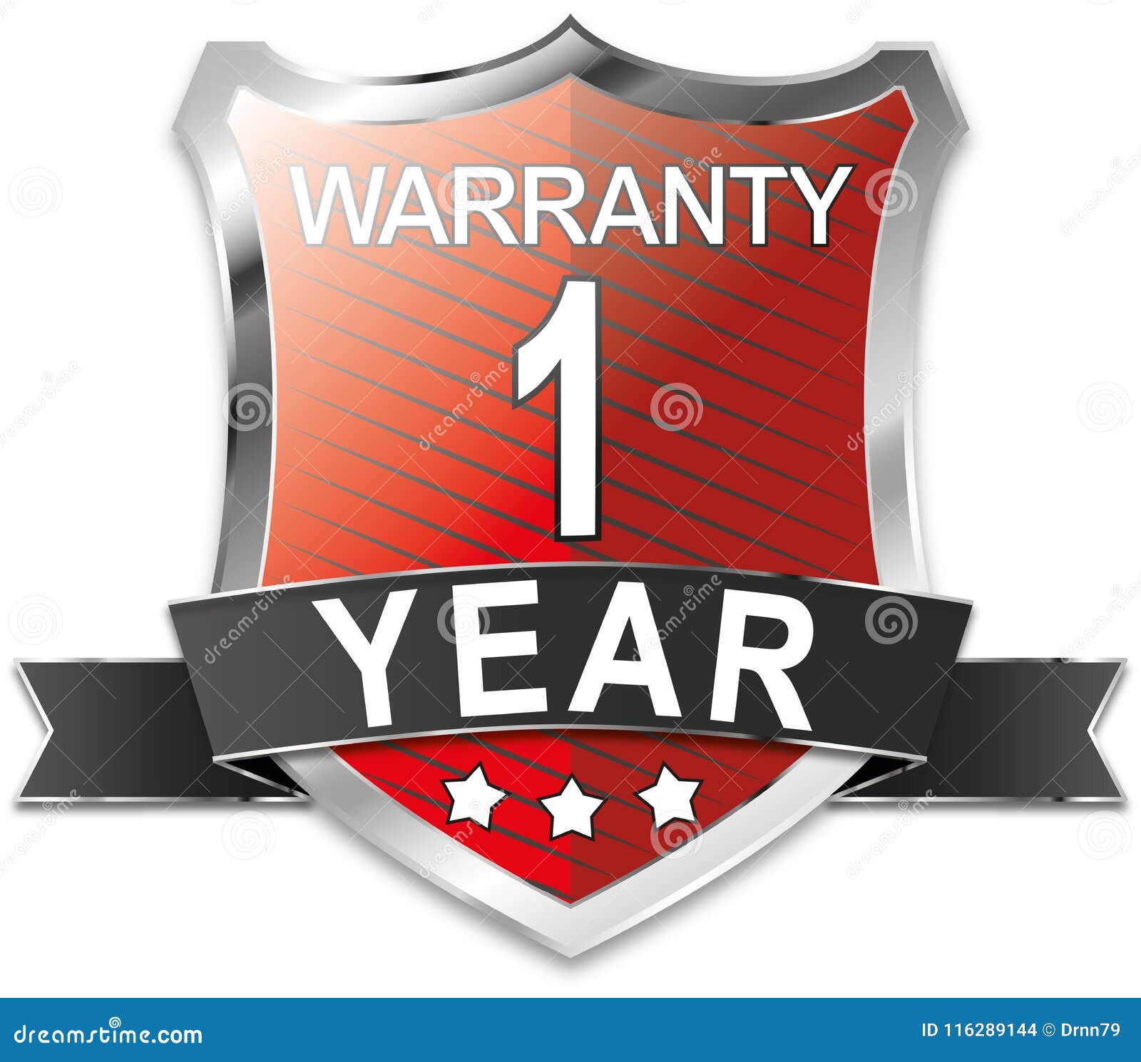 1 Year Warranty Shield Web Icon Badge Stock Illustration - Illustration ...