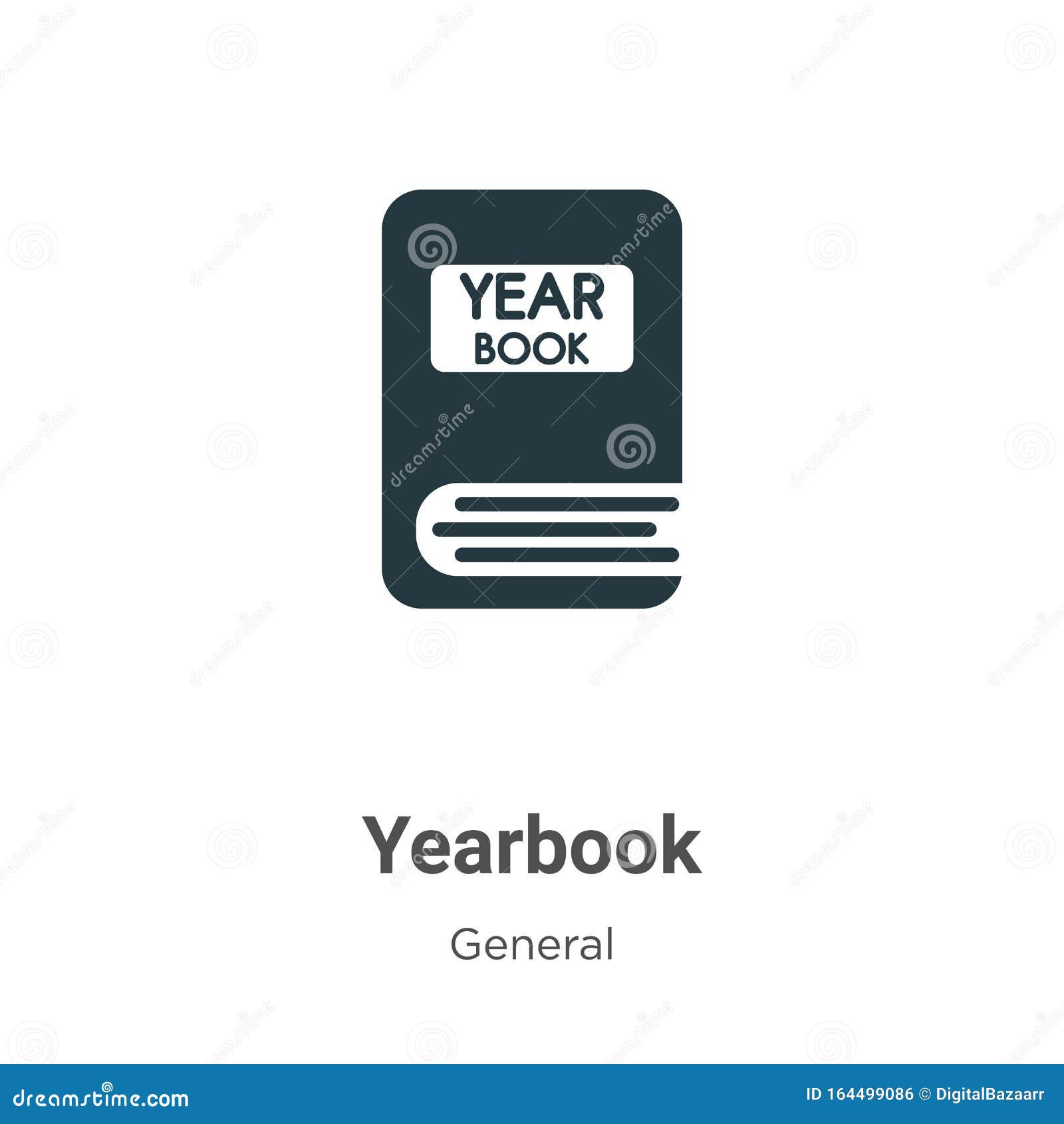 Yearbook Vector Icon on White Background. Flat Vector Yearbook Icon