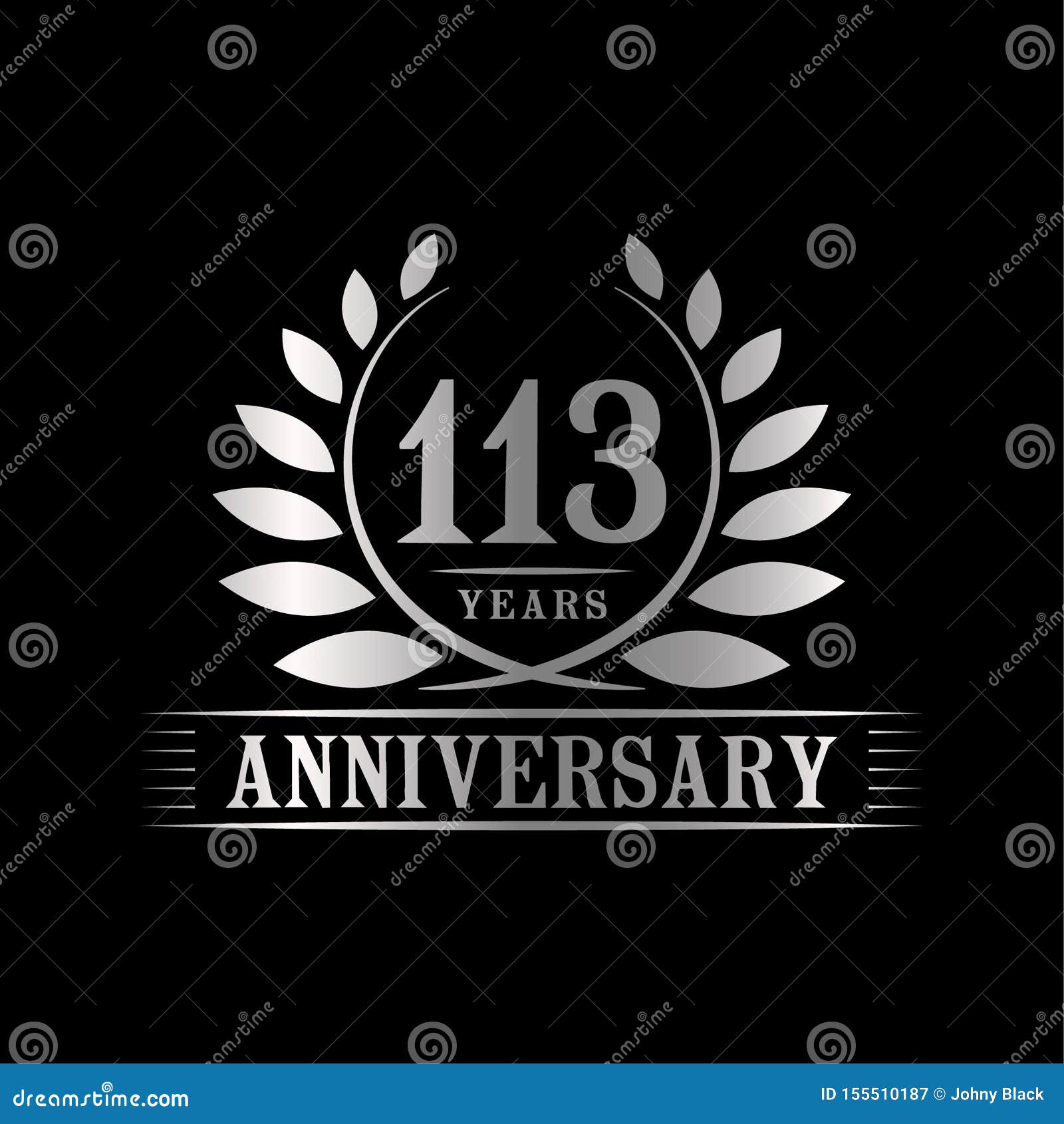 113 Years Anniversary Celebration Logo 113rd Anniversary Luxury Design