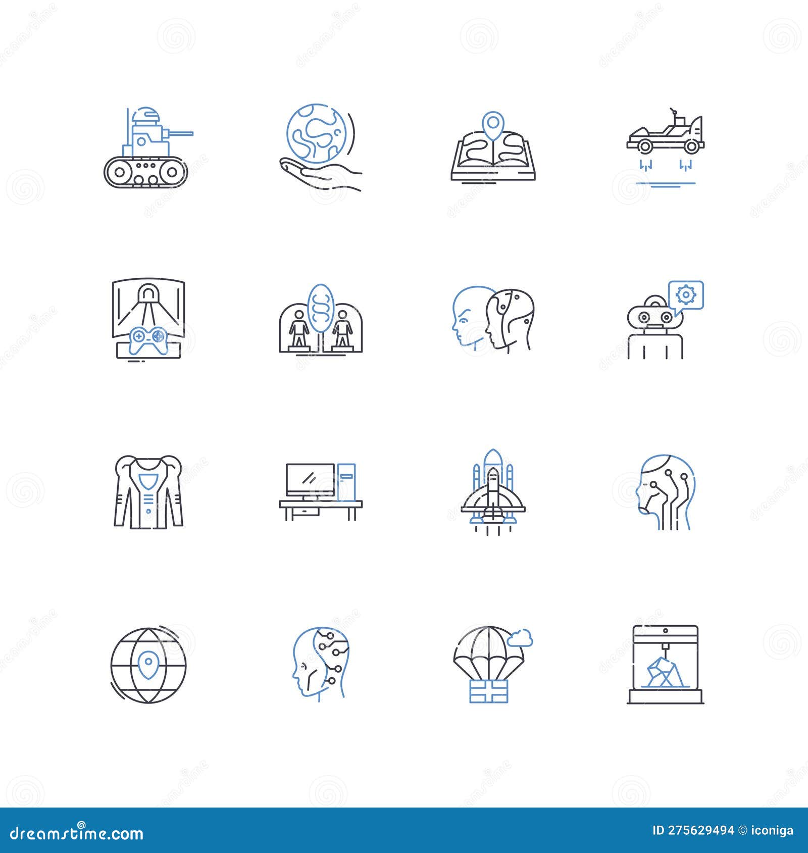 The Years Ahead Line Icons Collection. Futuristic, Anticipation 