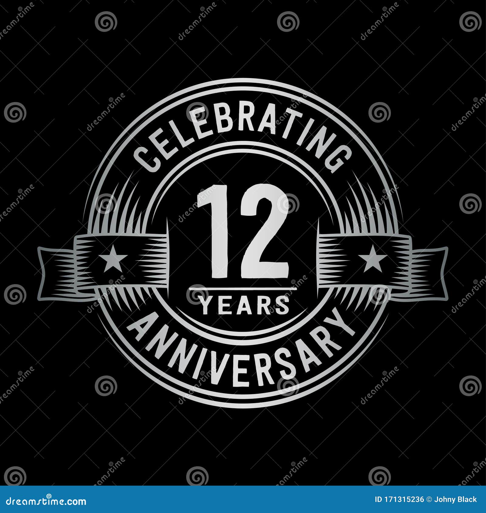 12th year anniversary celebration design Vector Image