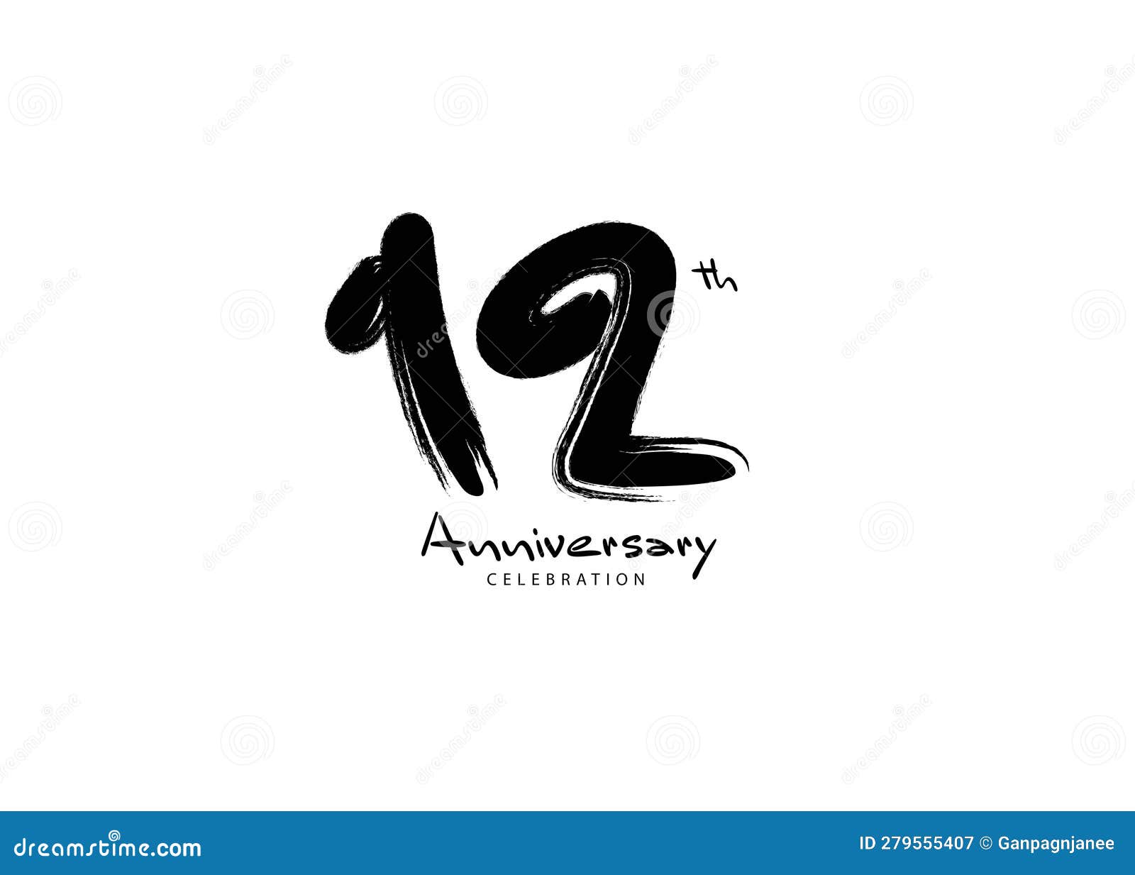 12th year anniversary celebration design Vector Image