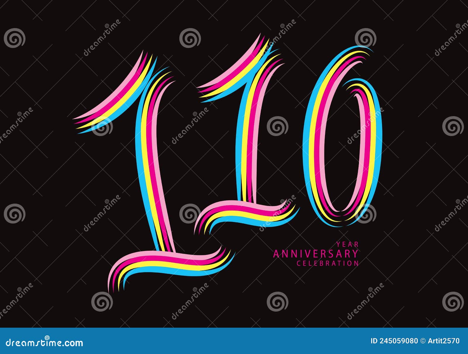110 Years Anniversary Celebration Logotype Colorful Line Vector, 110th 110 Years Anniversary Celebration Logotype Colorful Line Vector, 110th