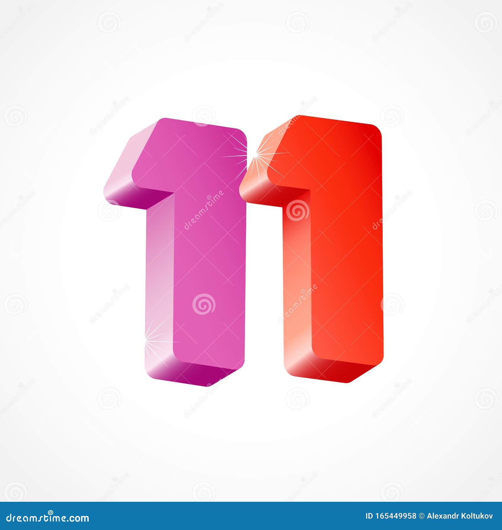 11 Years Anniversary 3D Logo Stock Vector - Illustration of business, 11th:  165449958