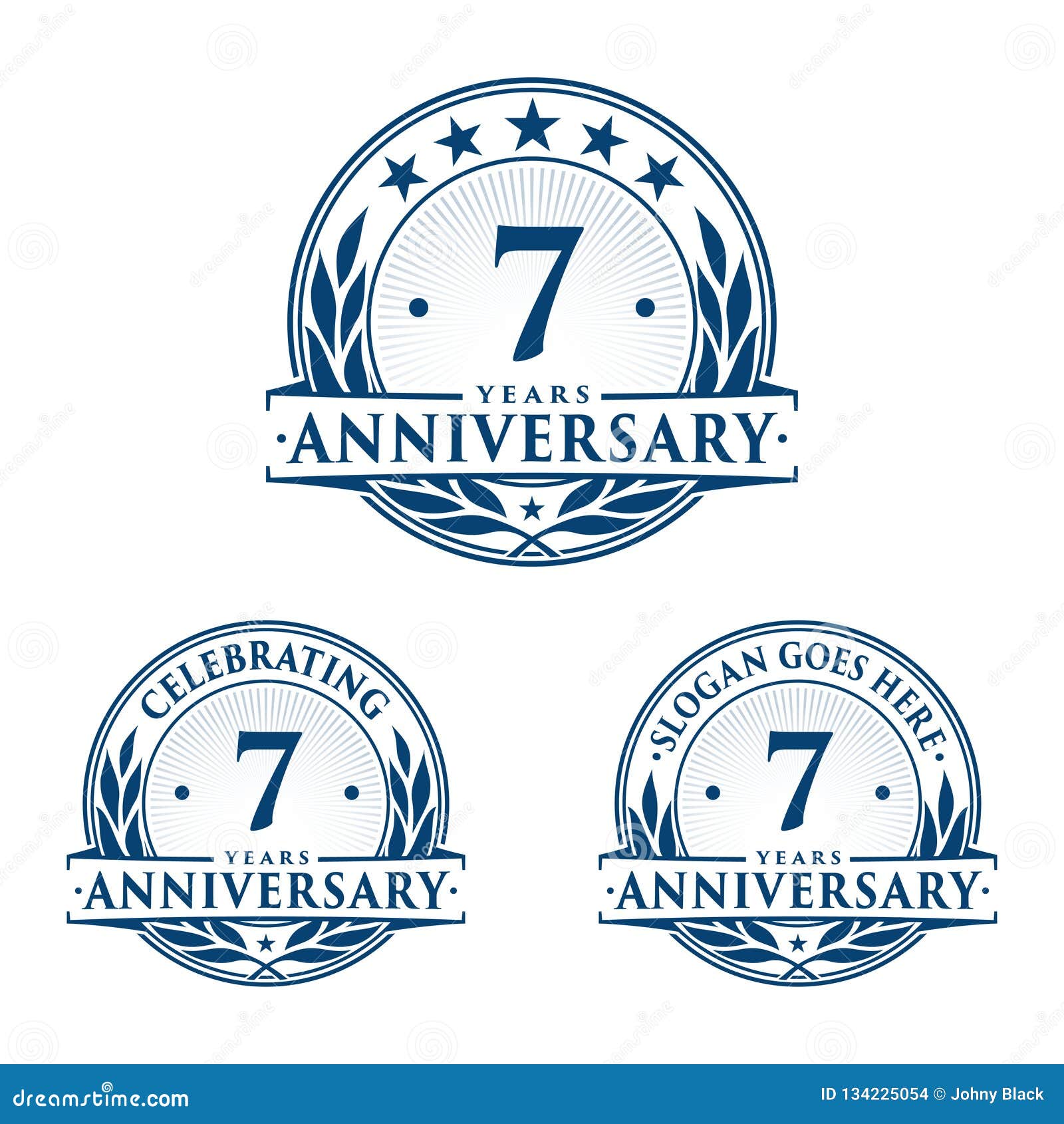 7 Years Anniversary Logo Celebration Card Stock Vector - Illustration of  label, party: 96382190