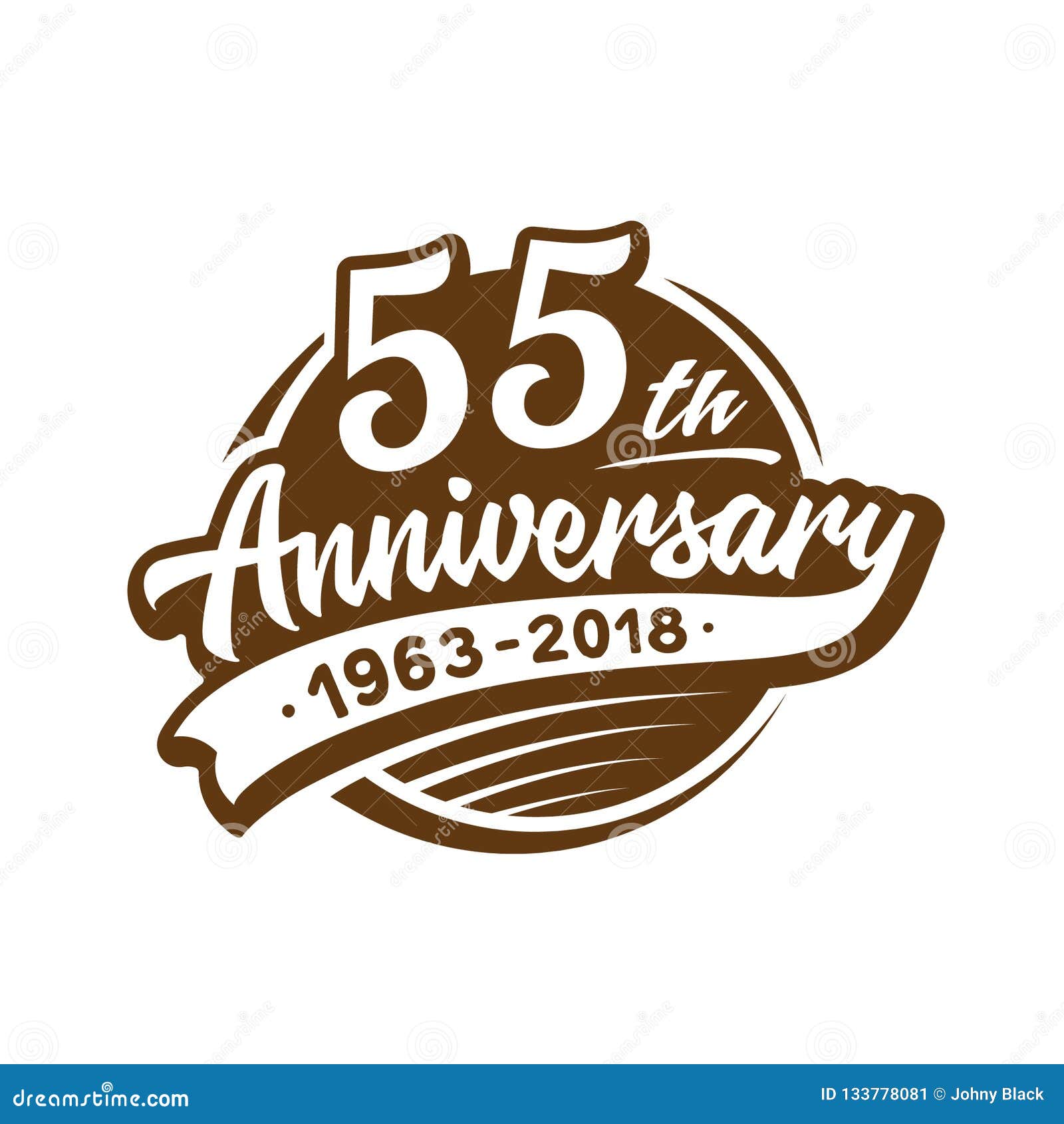 55 Years Anniversary Design Template. Vector and Illustration. 55th