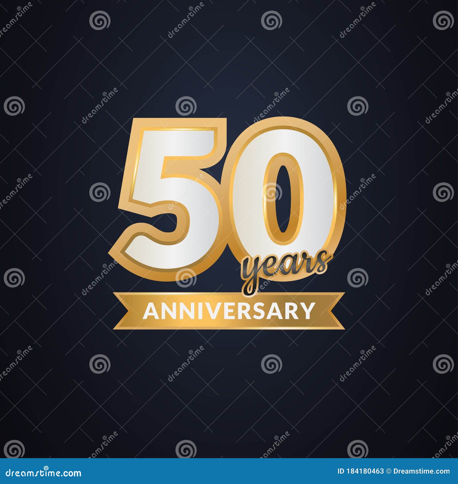 50 Years Anniversary Gold Elegant Concept Background Vector ...