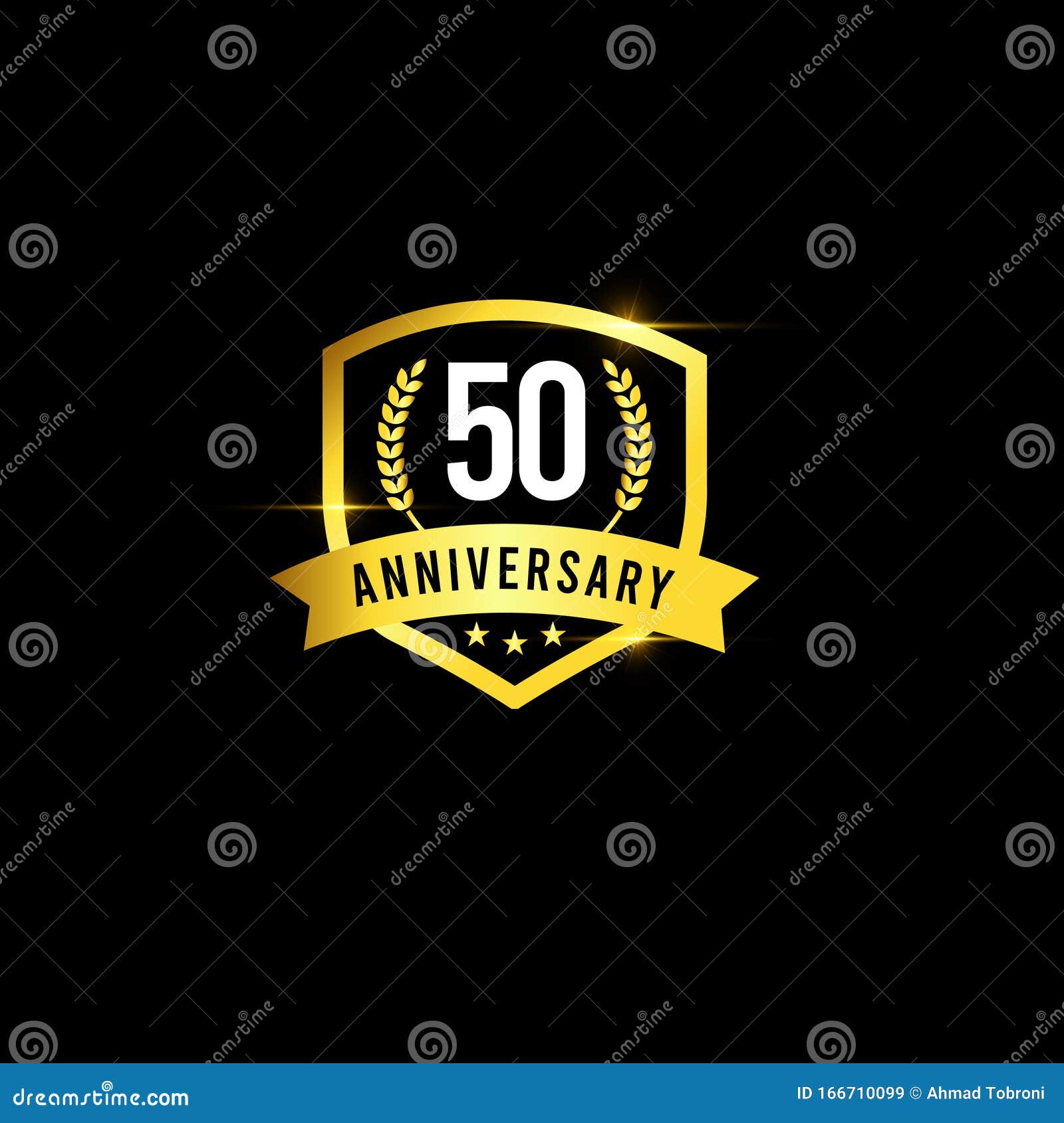 50 Years Anniversary Gold Emblem Old Design Logo Vector Template ...