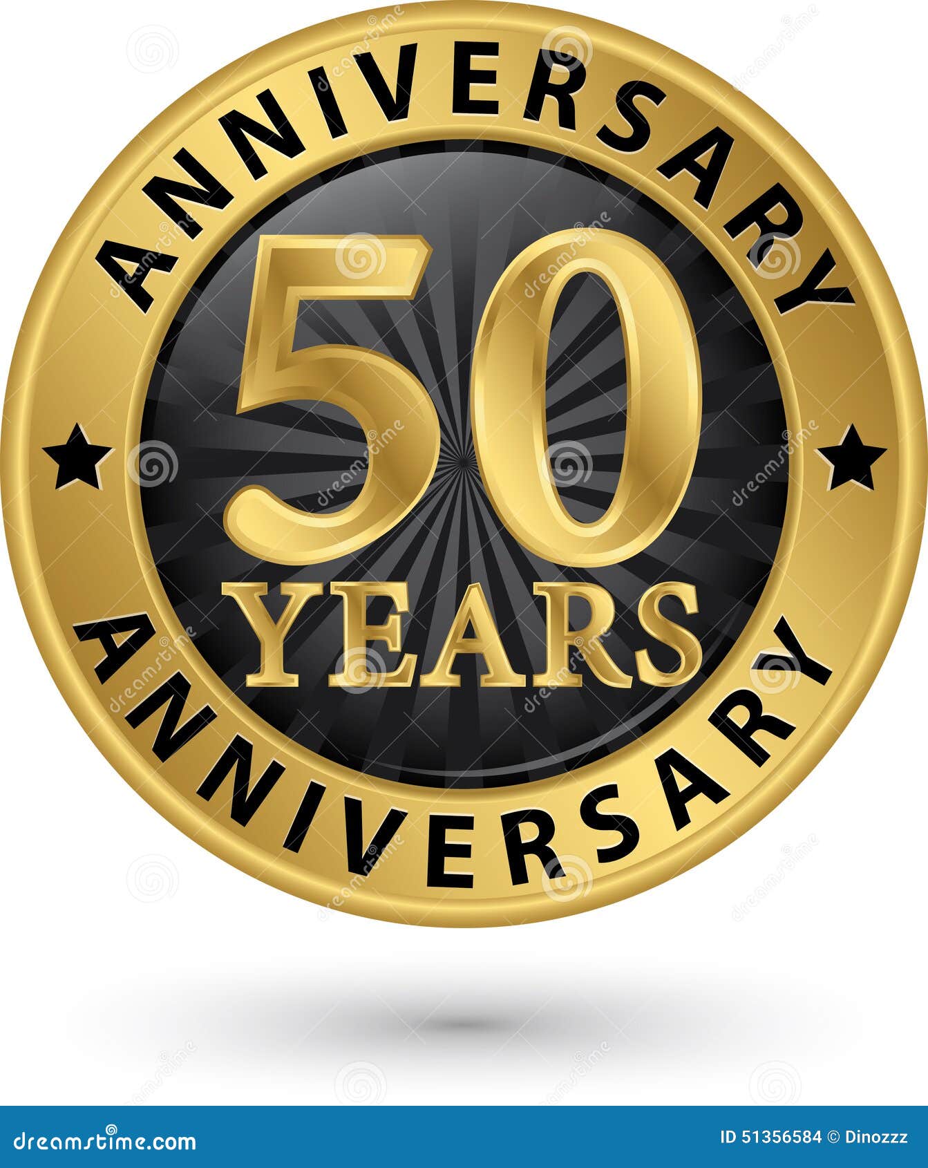 50 Years Anniversary Gold Label Vector Illustration Megapixl