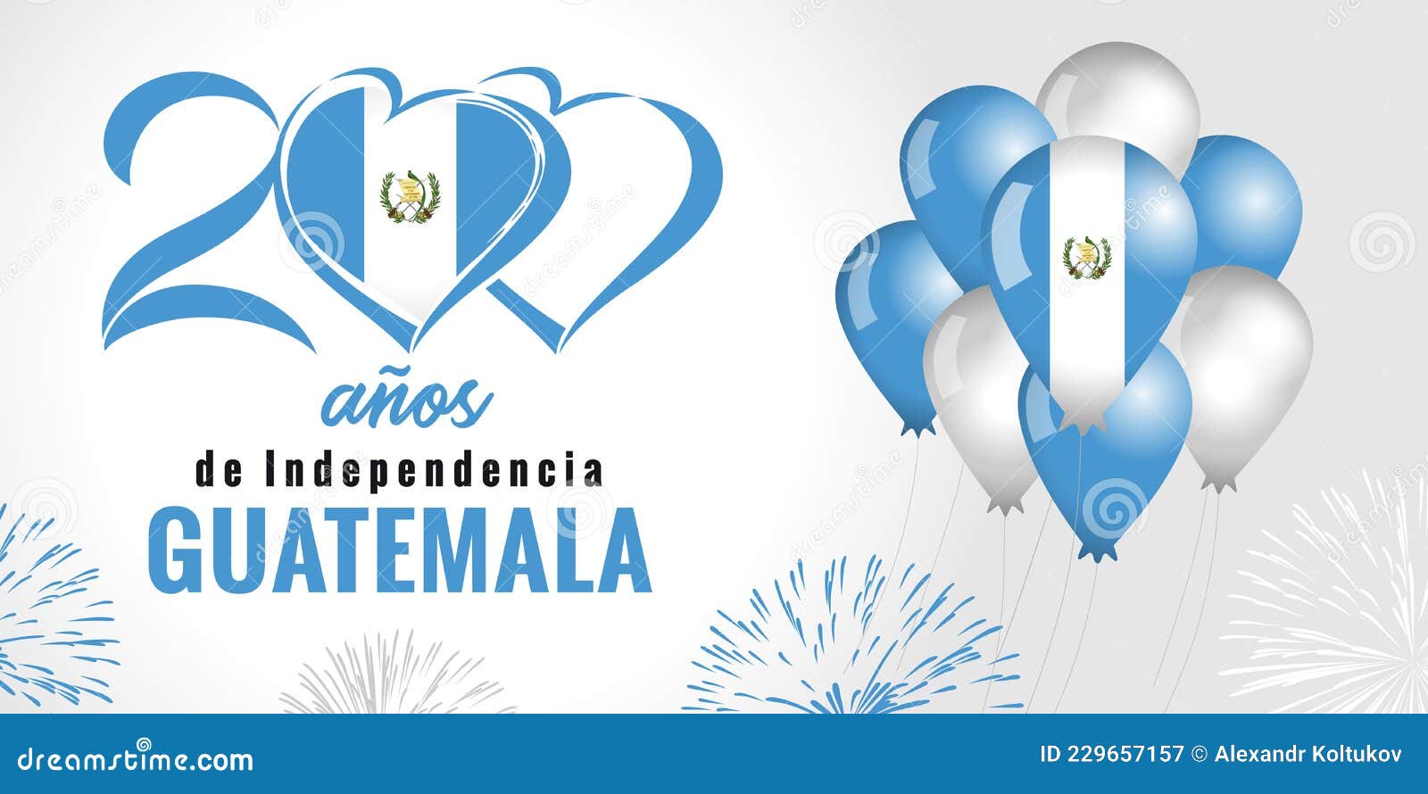 200 years anniversary  indepedencia guatemala balloons and fireworks