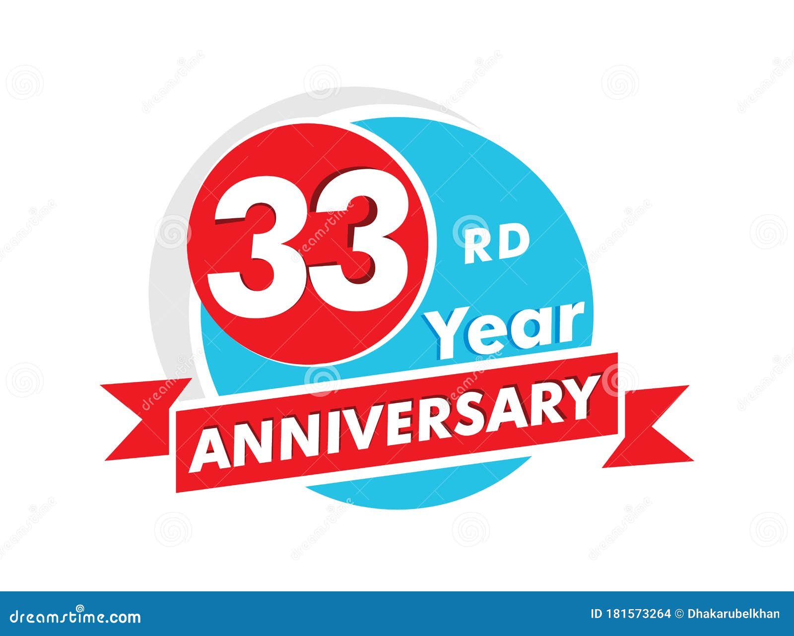33 Years Anniversary Logotype. Celebration 33rd Anniversary Celebration