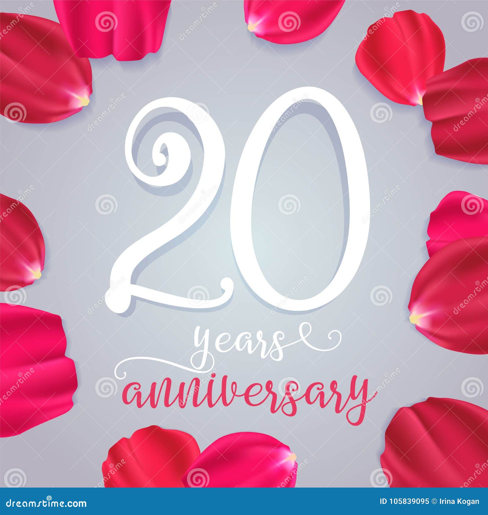 20 Years  Anniversary  Vector Icon Logo Stock Vector 