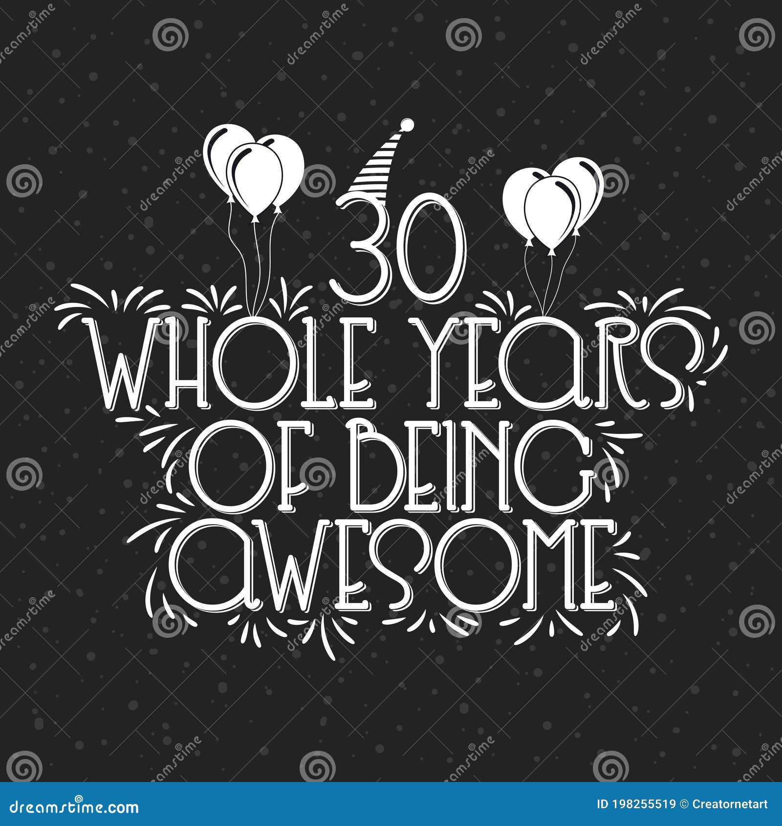 30 Years Birthday and 30 Years Anniversary Celebration Typo Stock ...