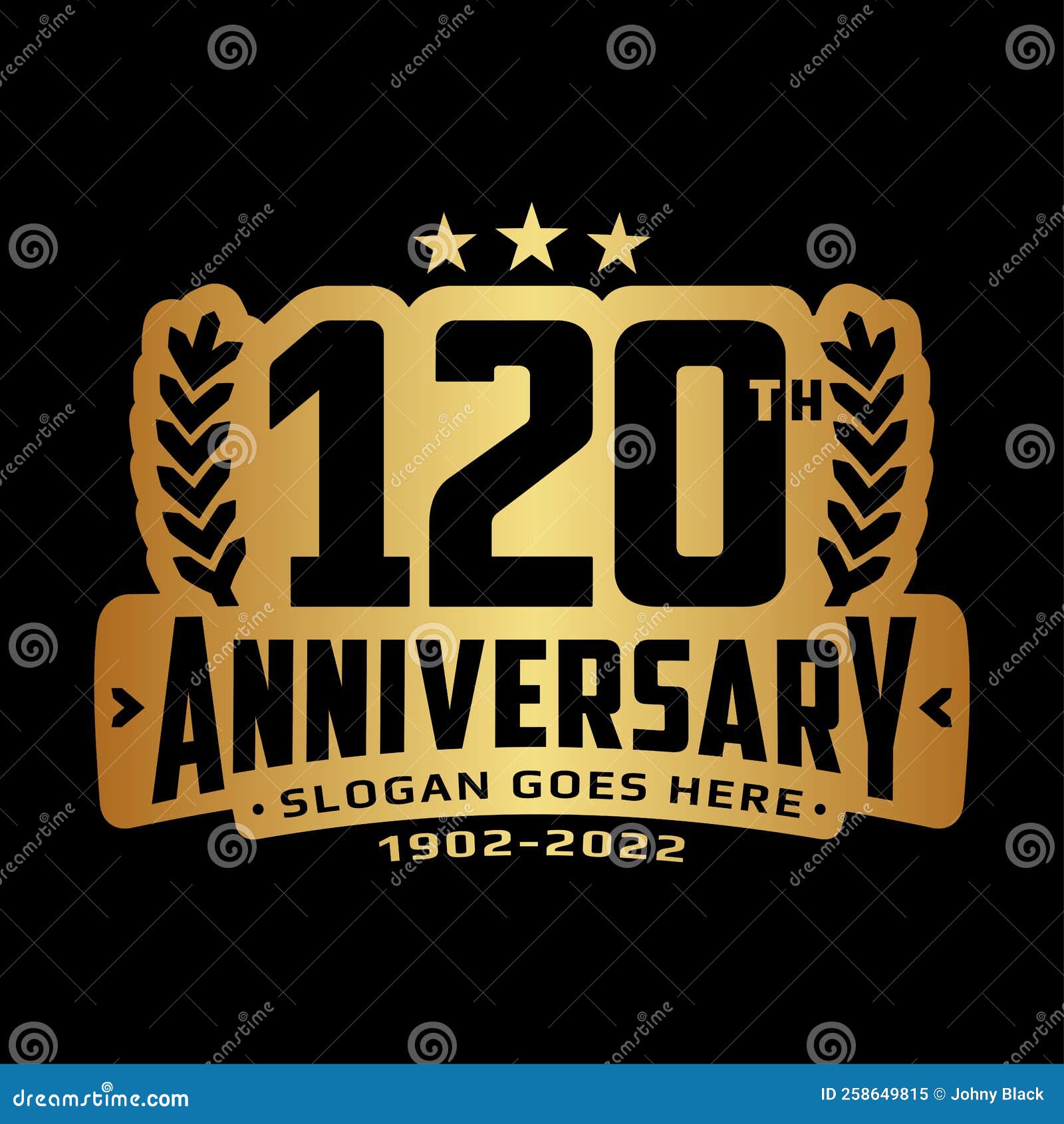 120 years anniversary logo  template. 120th anniversary celebration logotype.