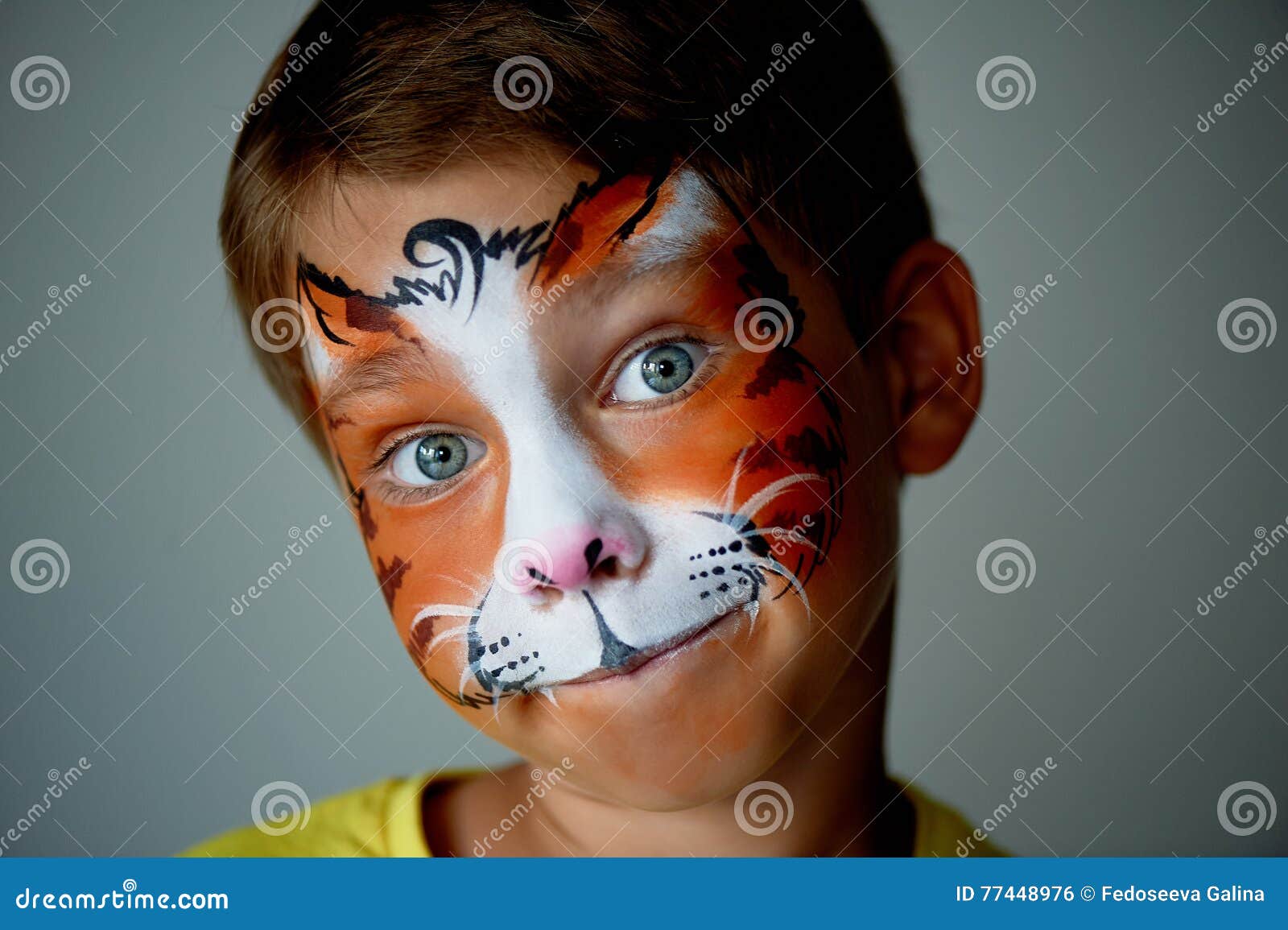 cat face paint boy